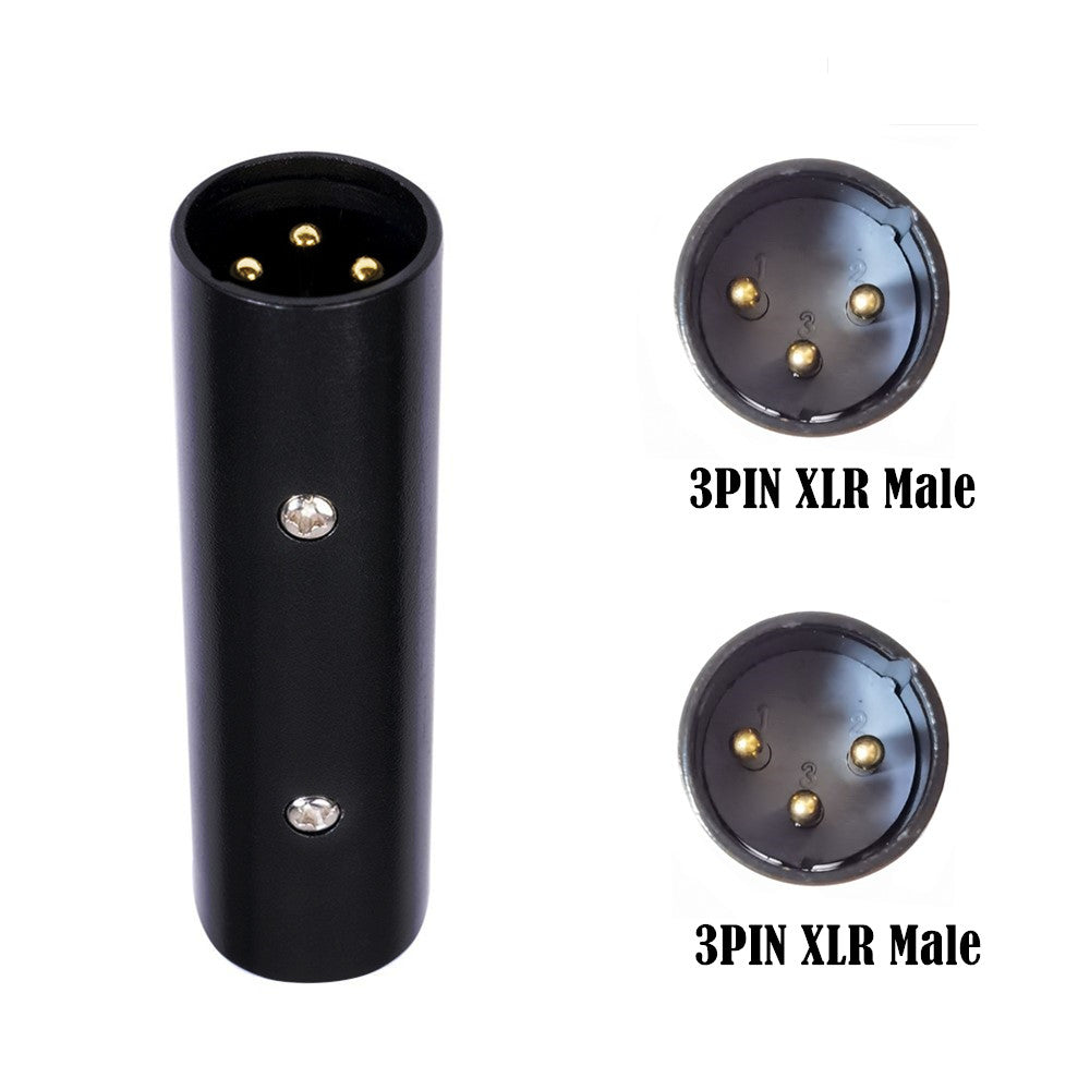 XLR 3Pin Male to 3Pin XLR Male Gender Changer Mic Barrel Extension Adapter