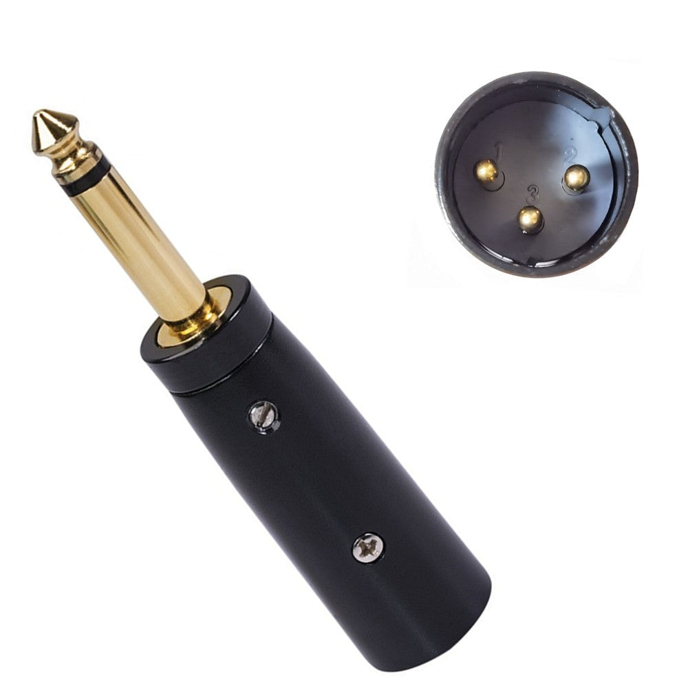 6.35mm 1/4" TS Mono Male to XLR Male Audio Adapter