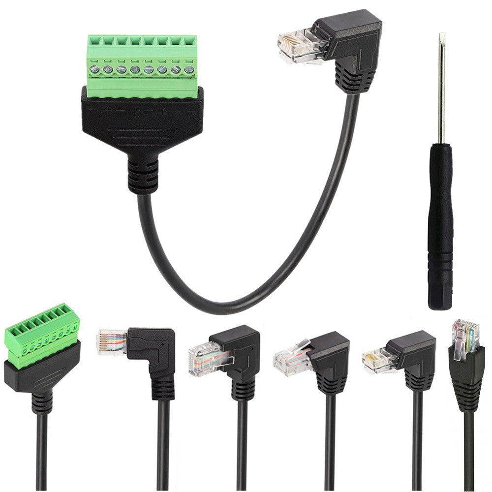 RJ45 Male to 8 Pin Terminal Block Network Ethernet Extender Cable 30cm