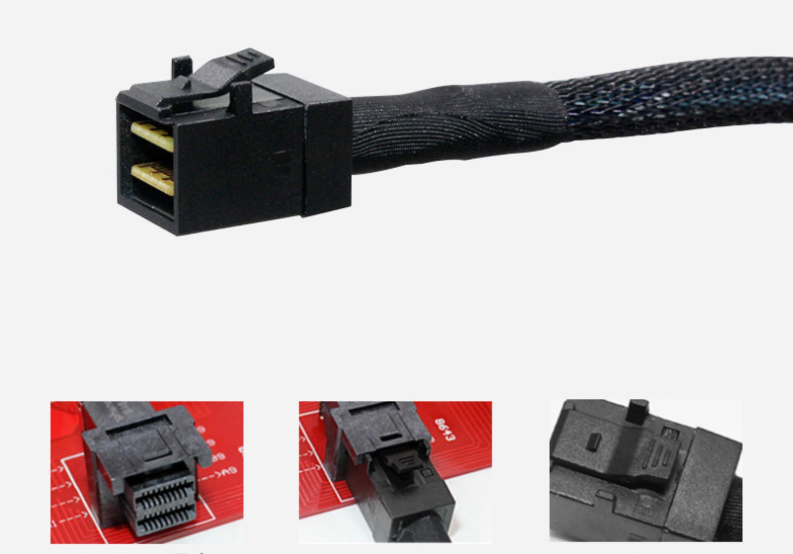 Mini SAS HD SFF 8643 to 4x SFF-8482 breakout cable with power