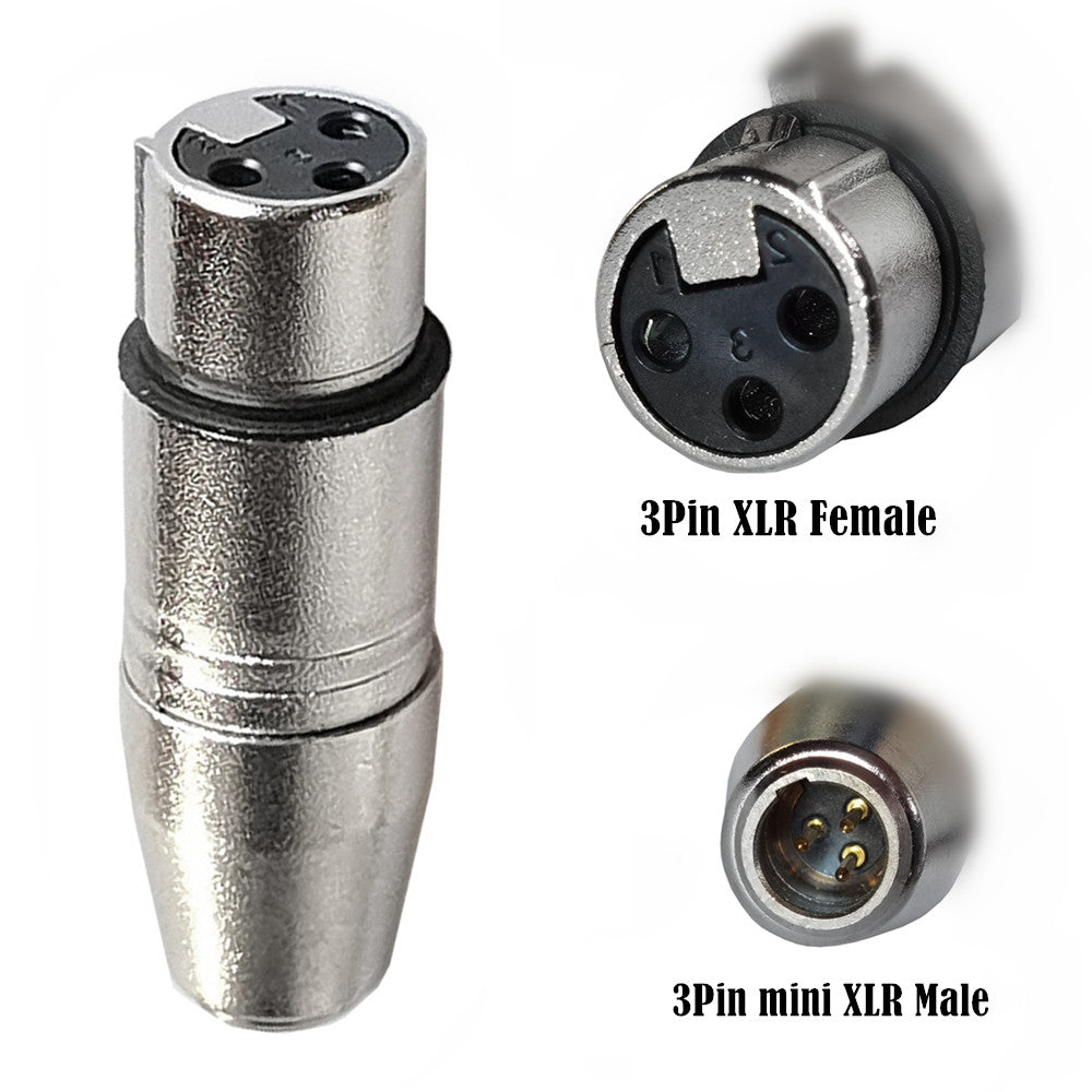 XLR 3-Pin Female to Mini XLR 3-Pin Male Audio Microphone Adapter