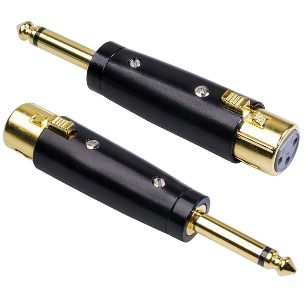 6.35mm 1/4" TS Mono Male to XLR Female Audio Adapter