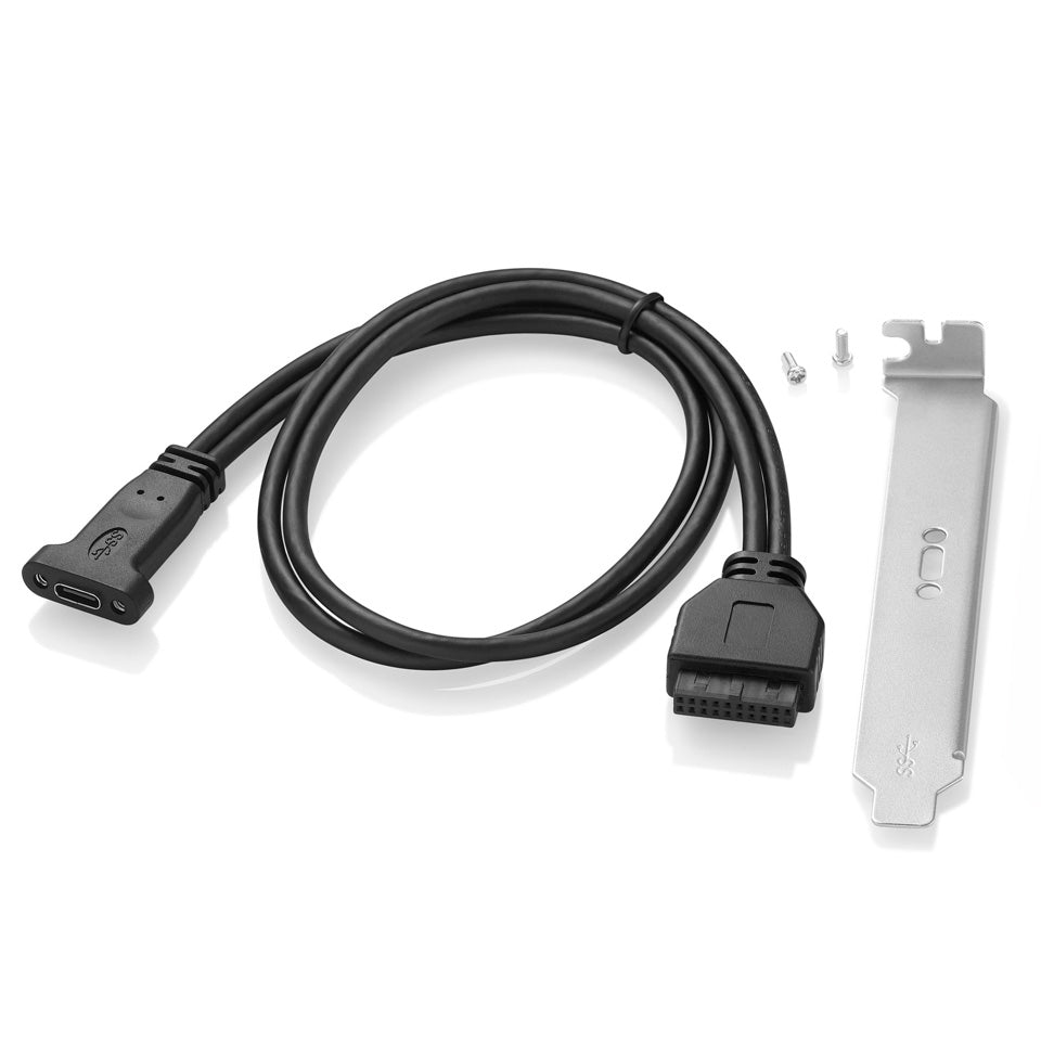 USB-C Female to USB 3.0 Motherboard 19-Pin Header Cable