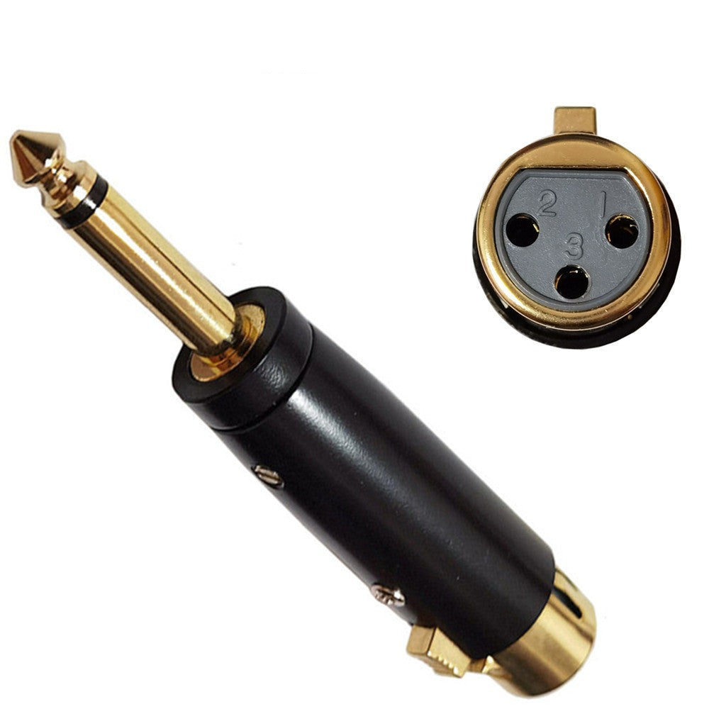 6.35mm 1/4" TS Mono Male to XLR Female Audio Adapter