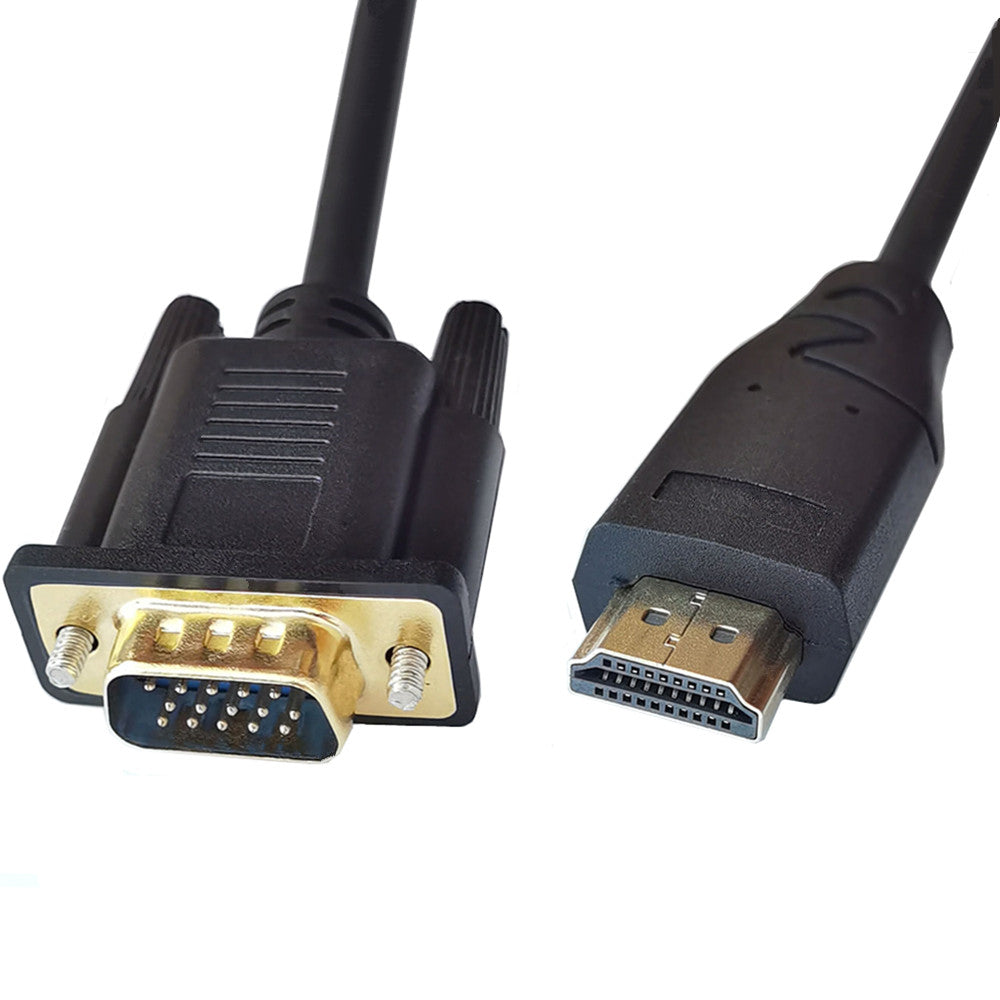 HDMI to VGA Male to Male Gold Plated Cable 2m