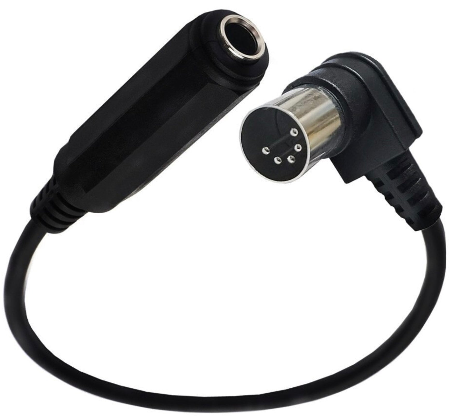 Short 0.3m DIN to 6.35mm stereo audio lead