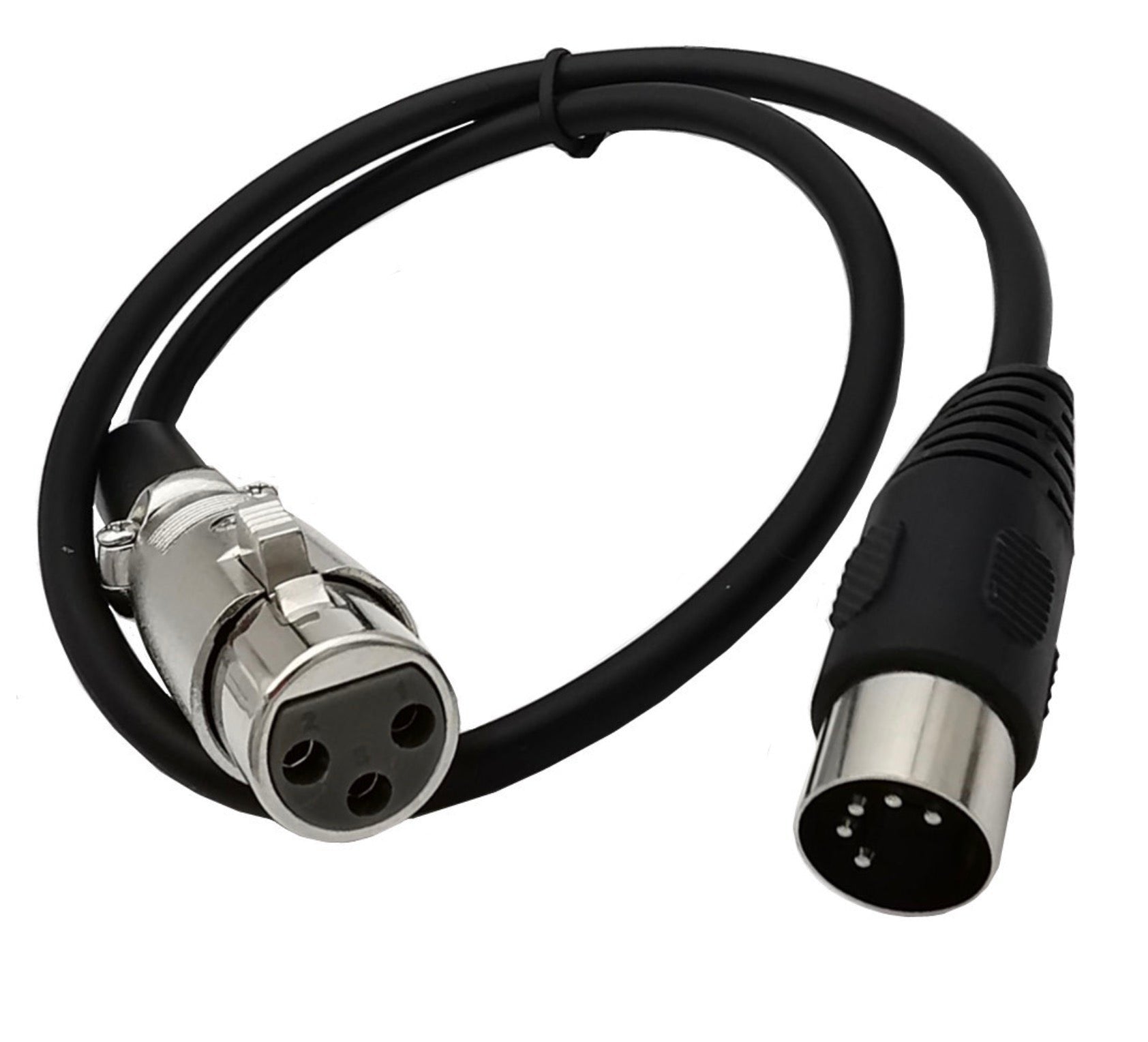 Short DIN to XLR audio cable for studio use
