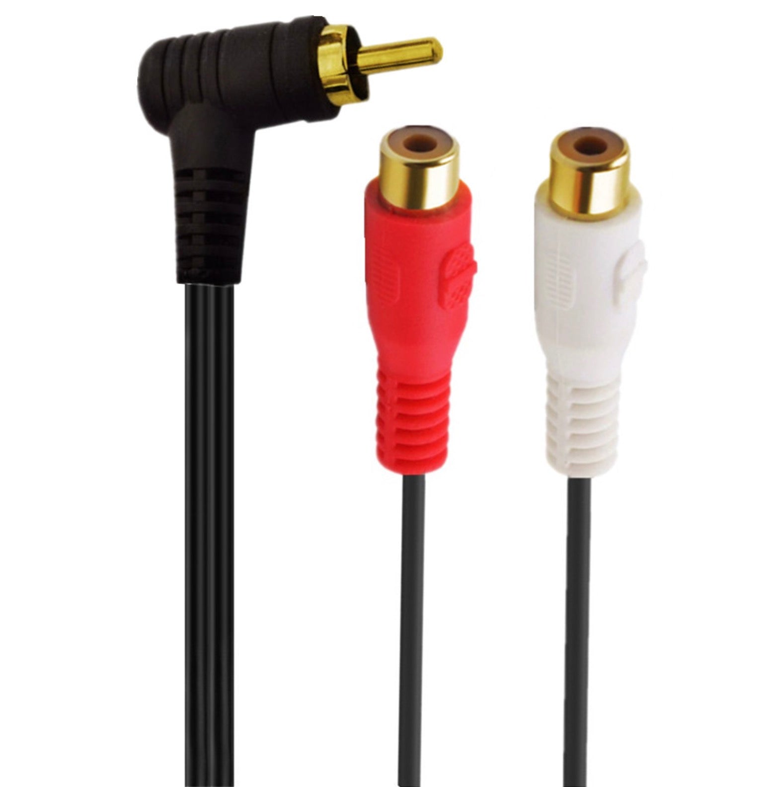 Short RCA audio splitter lead red and white sockets