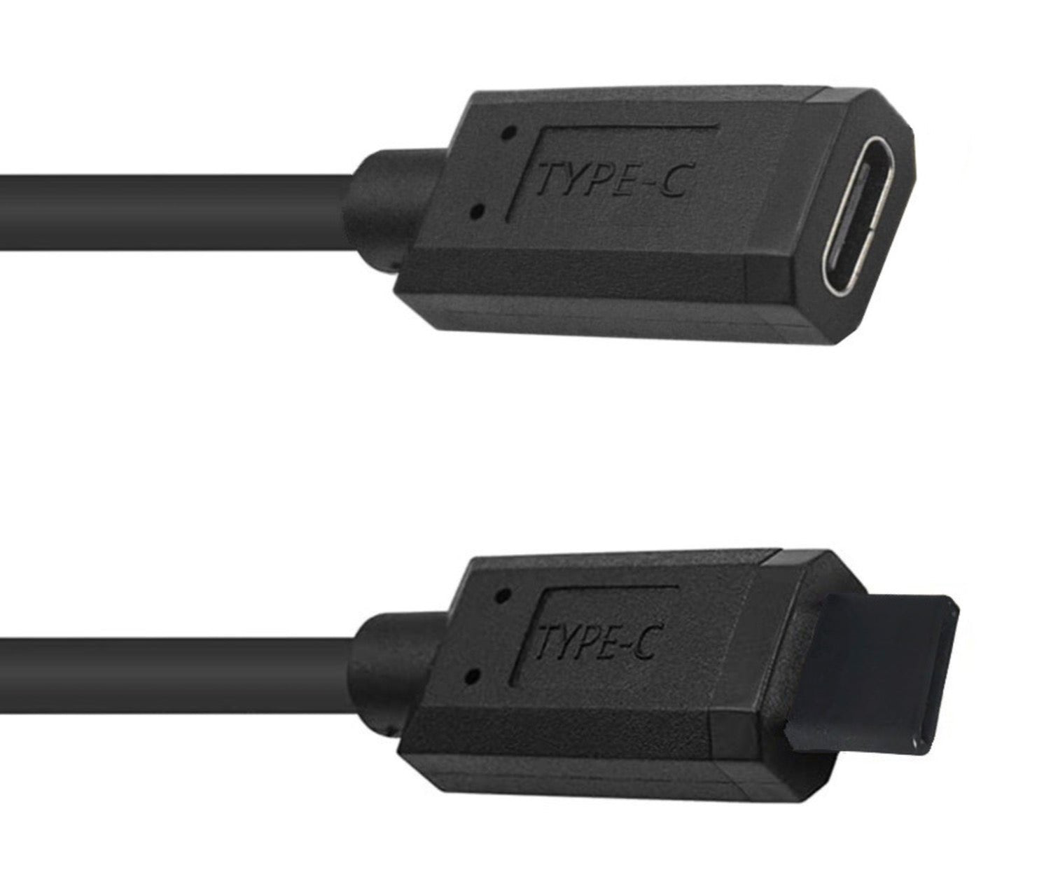 Short USB-C male to female cable for commercial testing