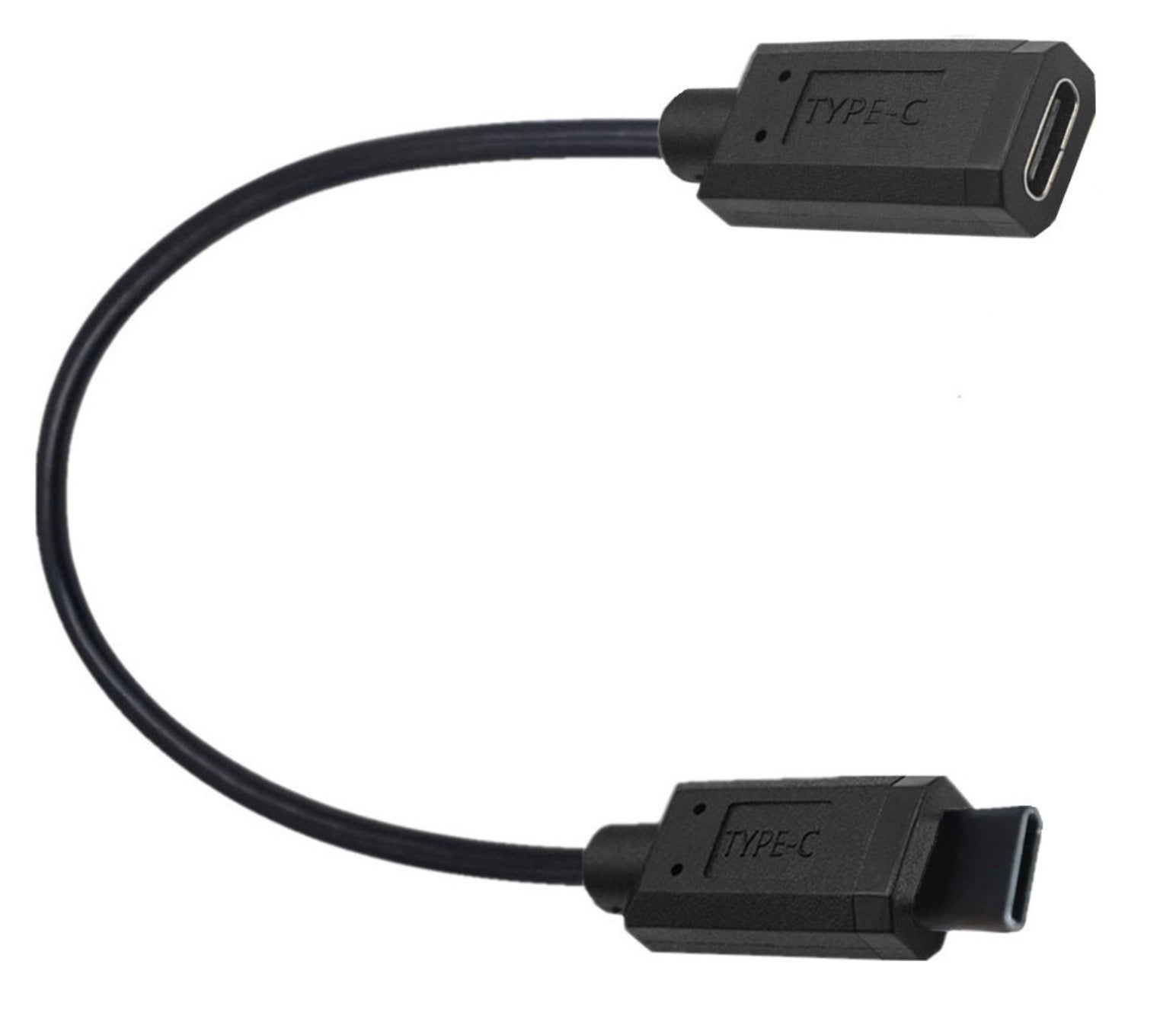 Short USB C male to female cable for commercial testing