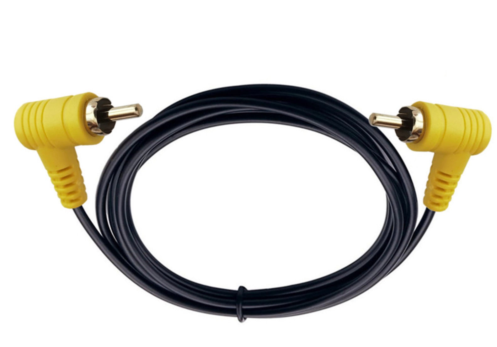 Single RCA phono cable dual angled connectors