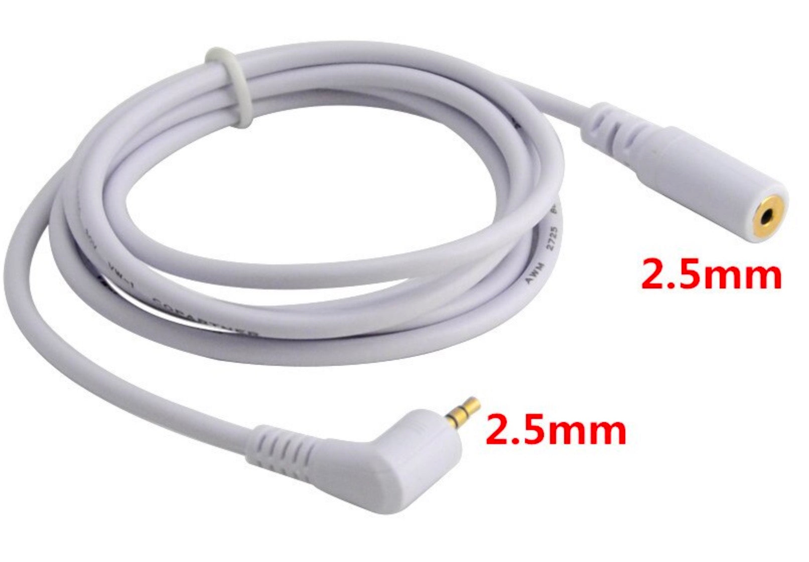 Stereo 2.5mm male to female audio cable