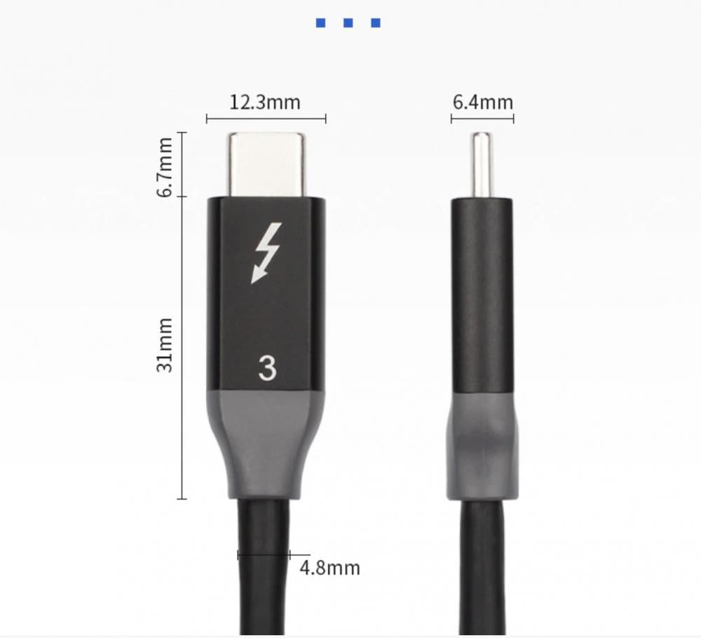 USB-C Thunderbolt 3 100W PD Cable 5K 60Hz 40Gbps