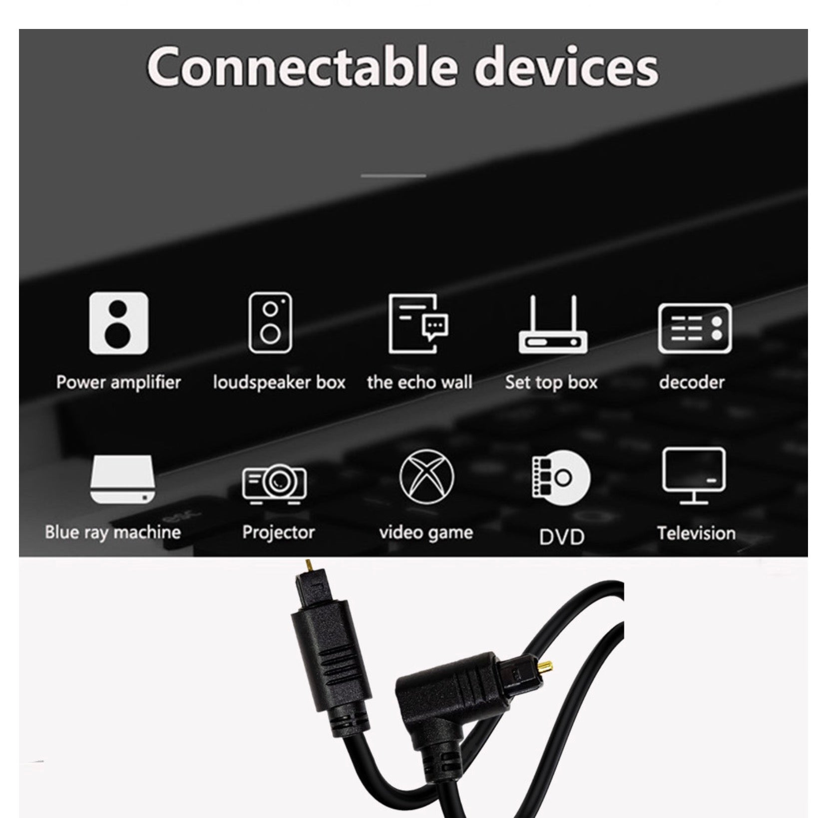 Toslink optical male to male  audio cable