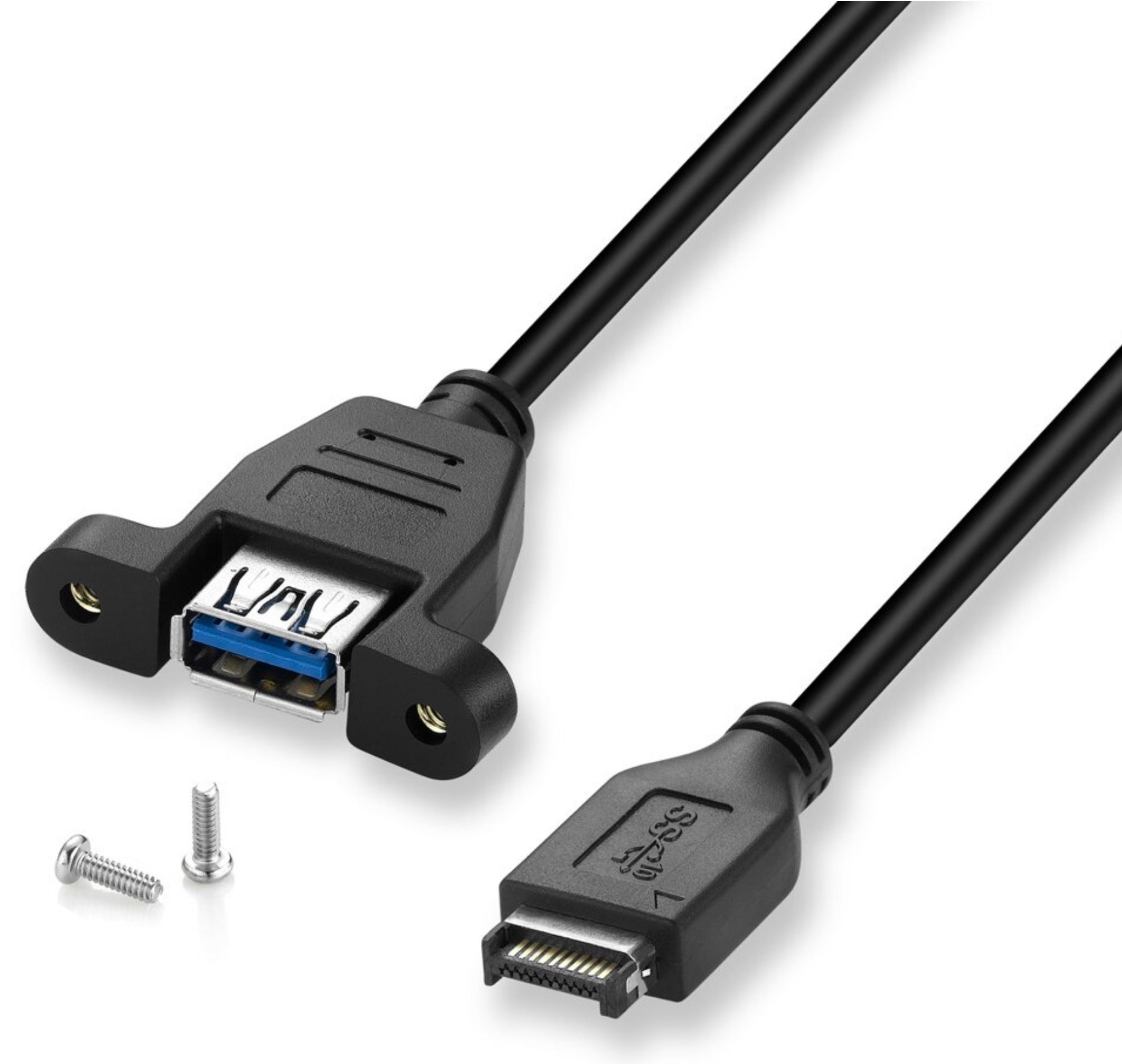 USB 3.1 Type E Gen2 to USB 3.0 Type A Panel Mount Cable 0.5m