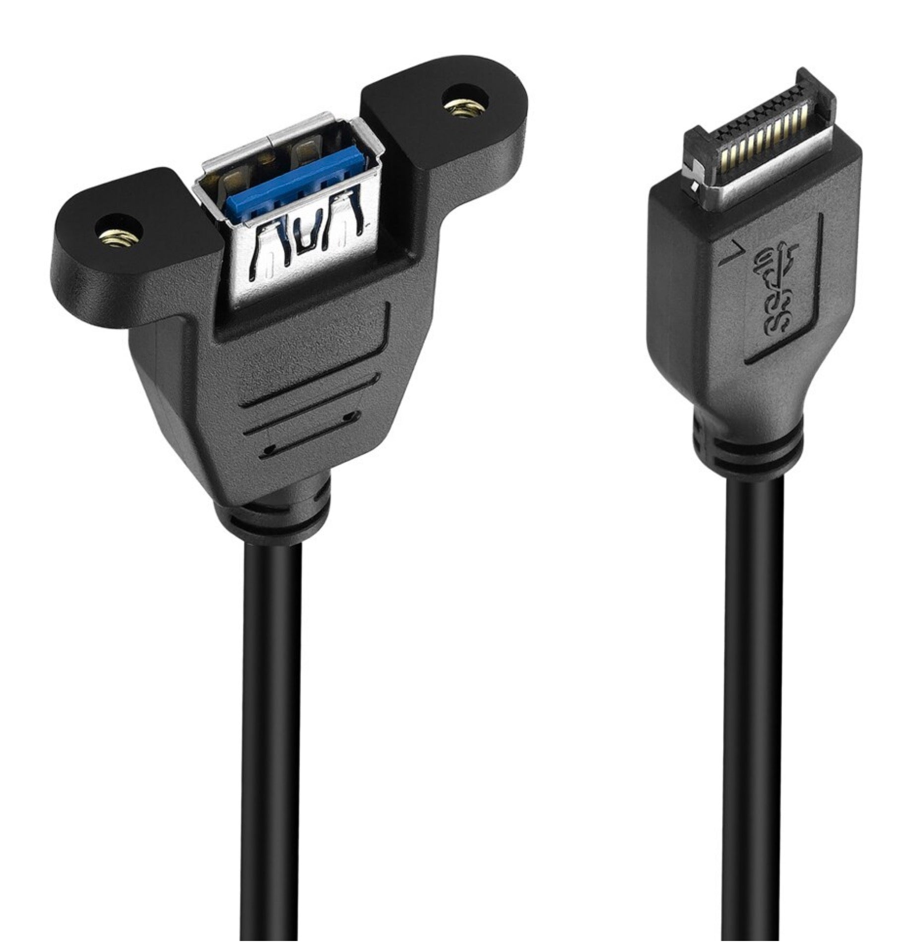 USB 3.1 Type E Gen2 to USB 3.0 Type A Panel Mount Cable 0.5m