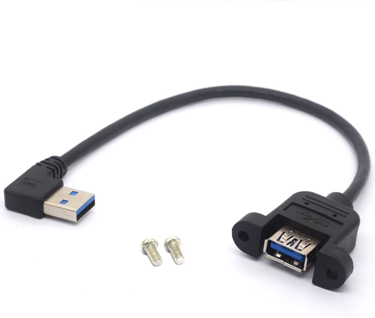 USB-A panel mount female connector showing two-hole M3 mounting design