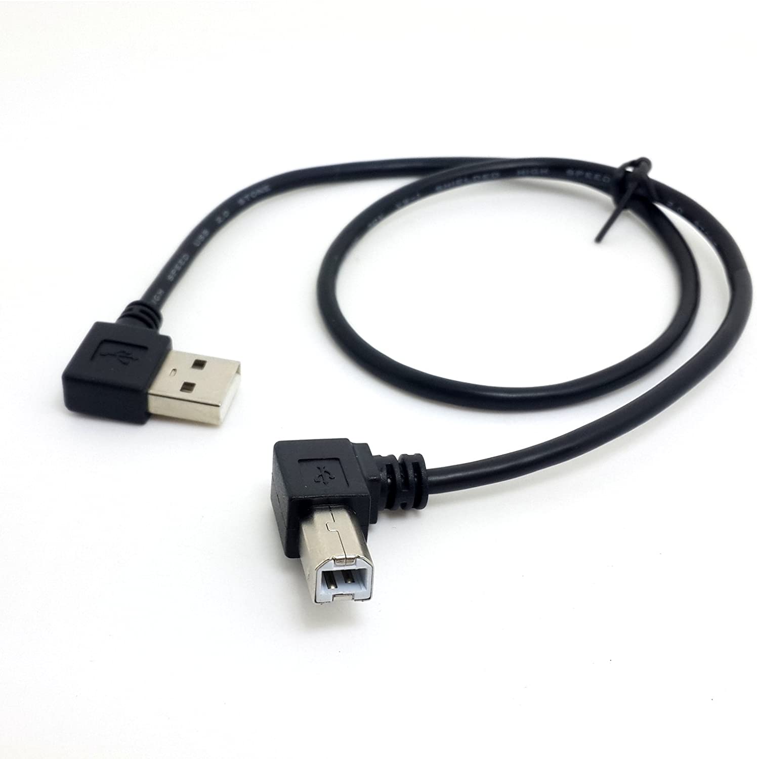 USB A to USB B right angle printer cable