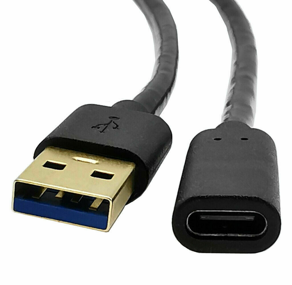 USB-A to USB-C female SuperSpeed data cable