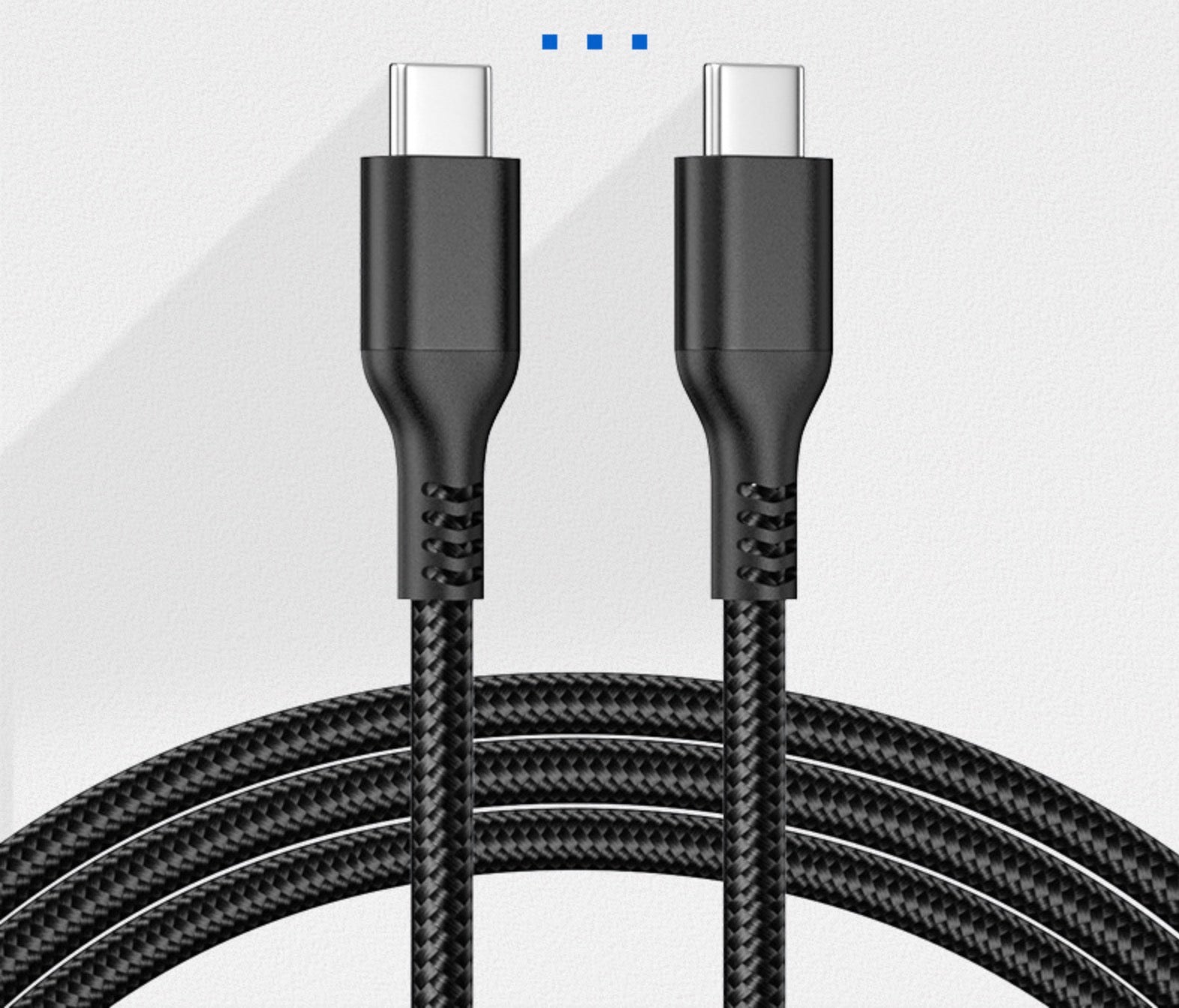 USB-C 5A power delivery cable close-up connectors