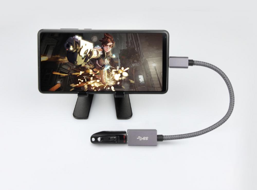 USB-C OTG adapter for phones and laptops