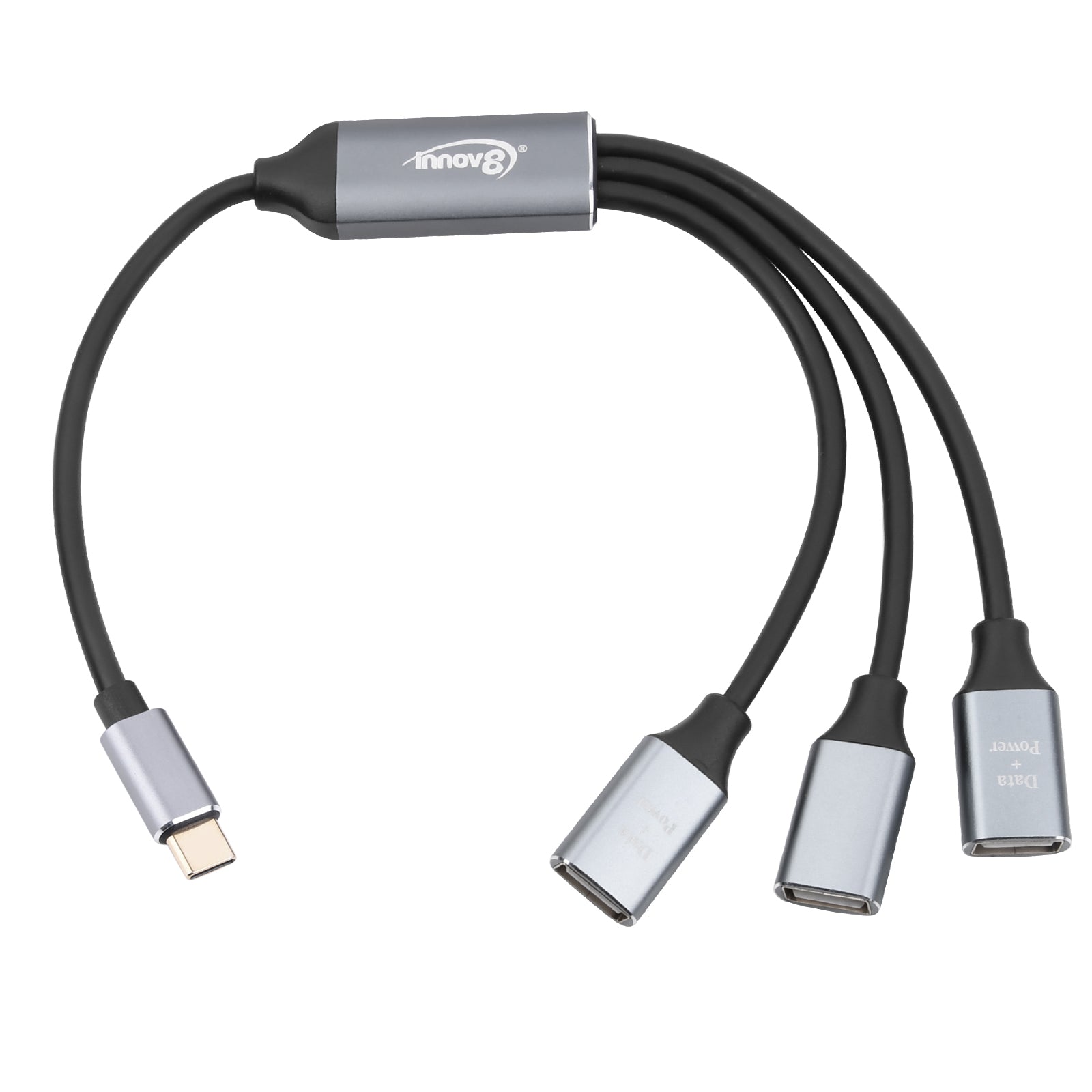USB-C OTG hub cable connected to laptop peripherals