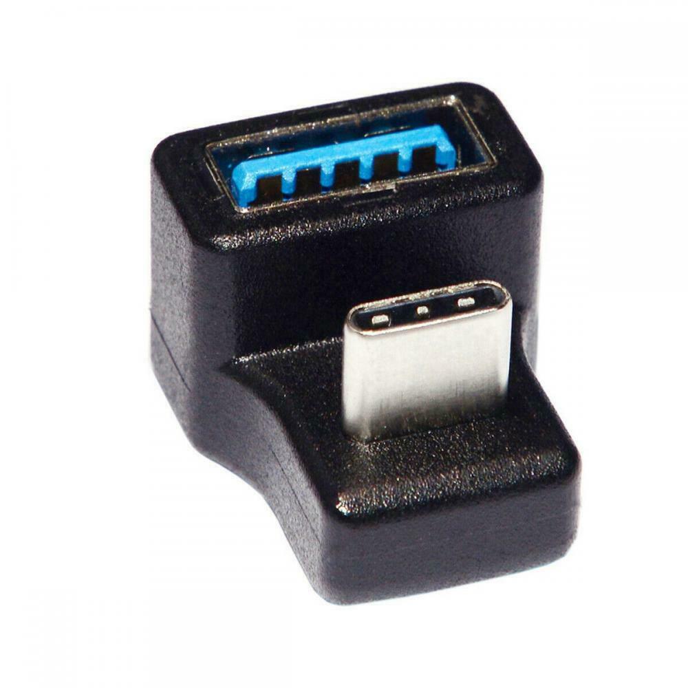 USB-C angled OTG adapter with USB-A 3.0 port