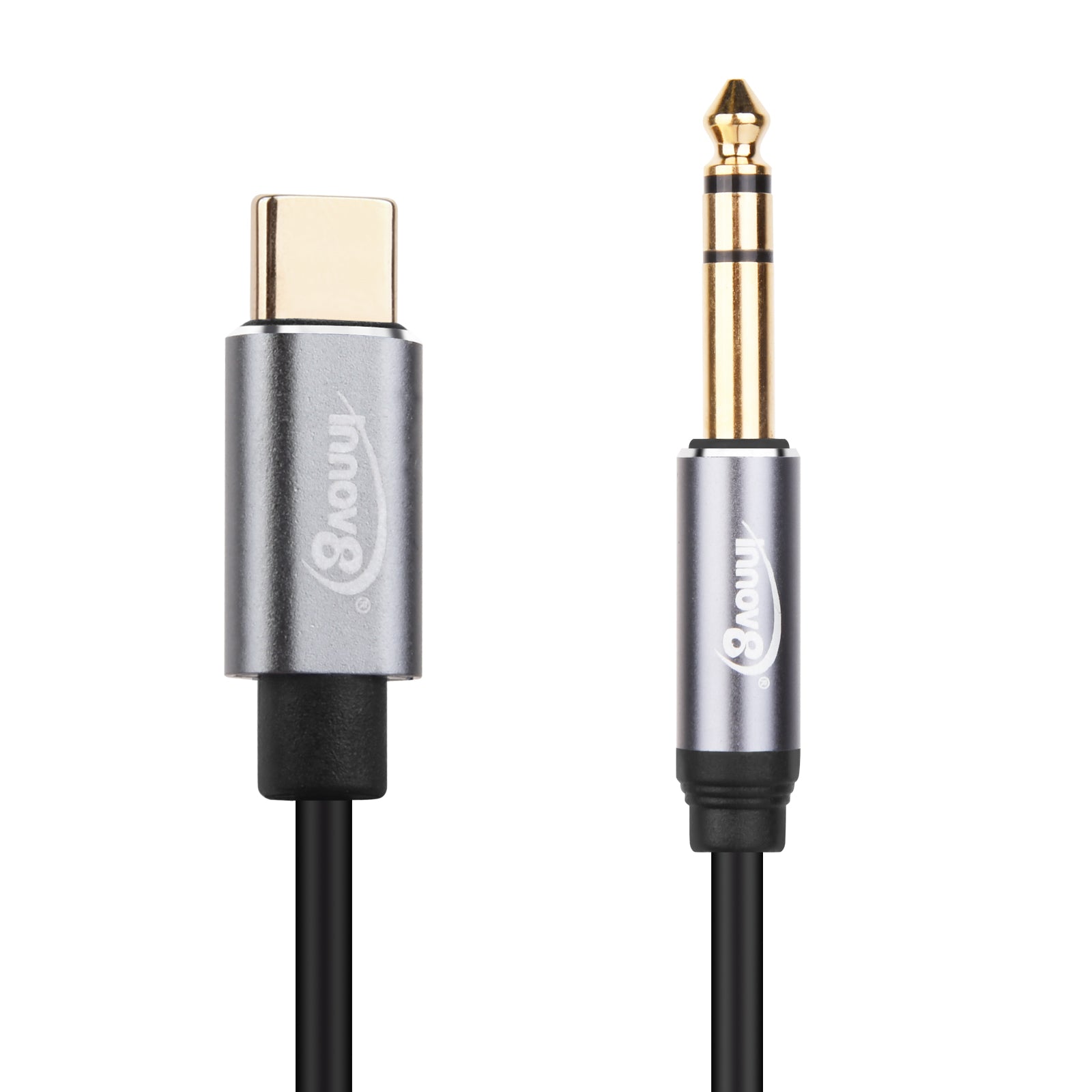 USB-C audio cable connected to amplifier