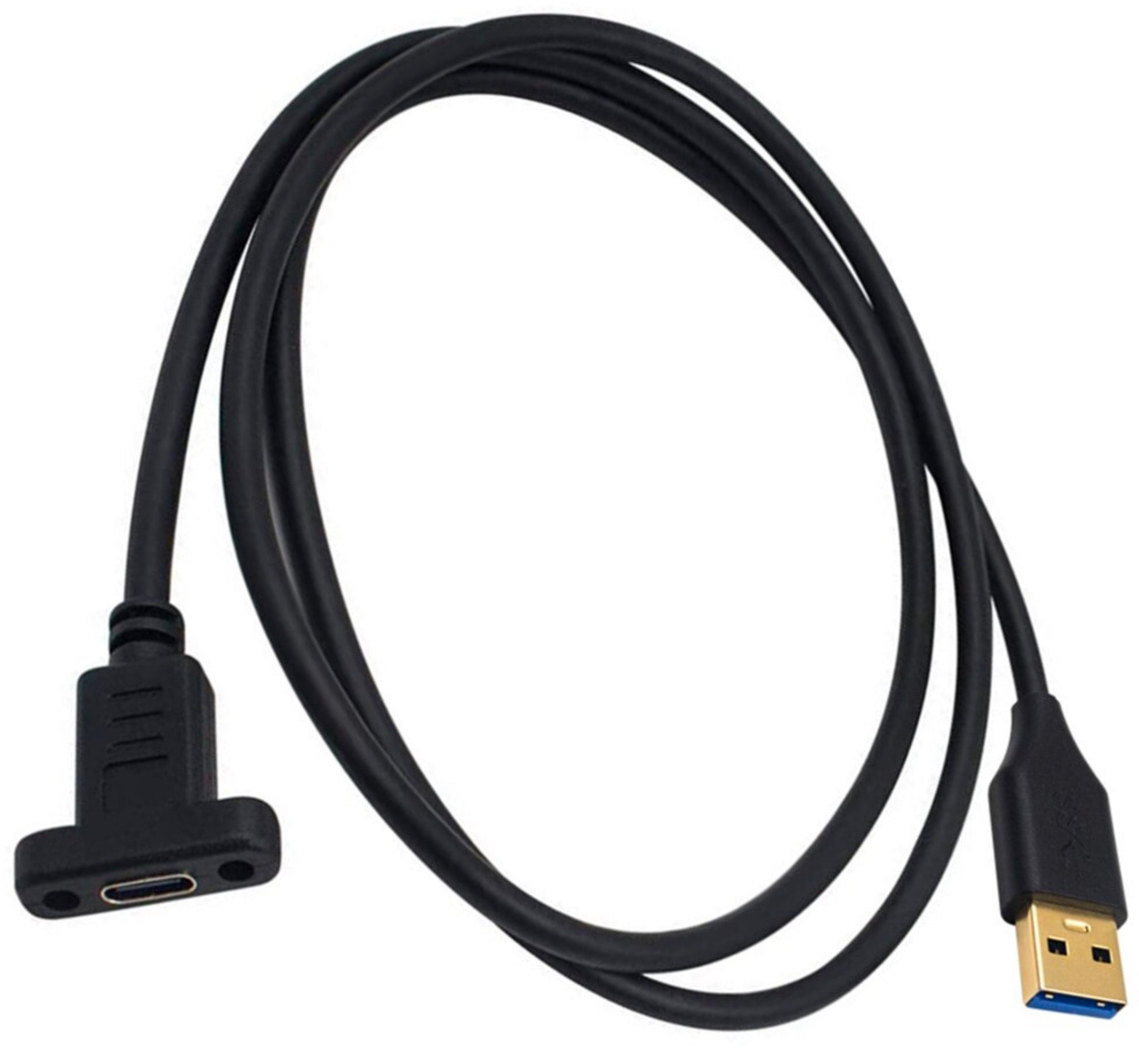 USB-C female bulkhead connector with screw mount