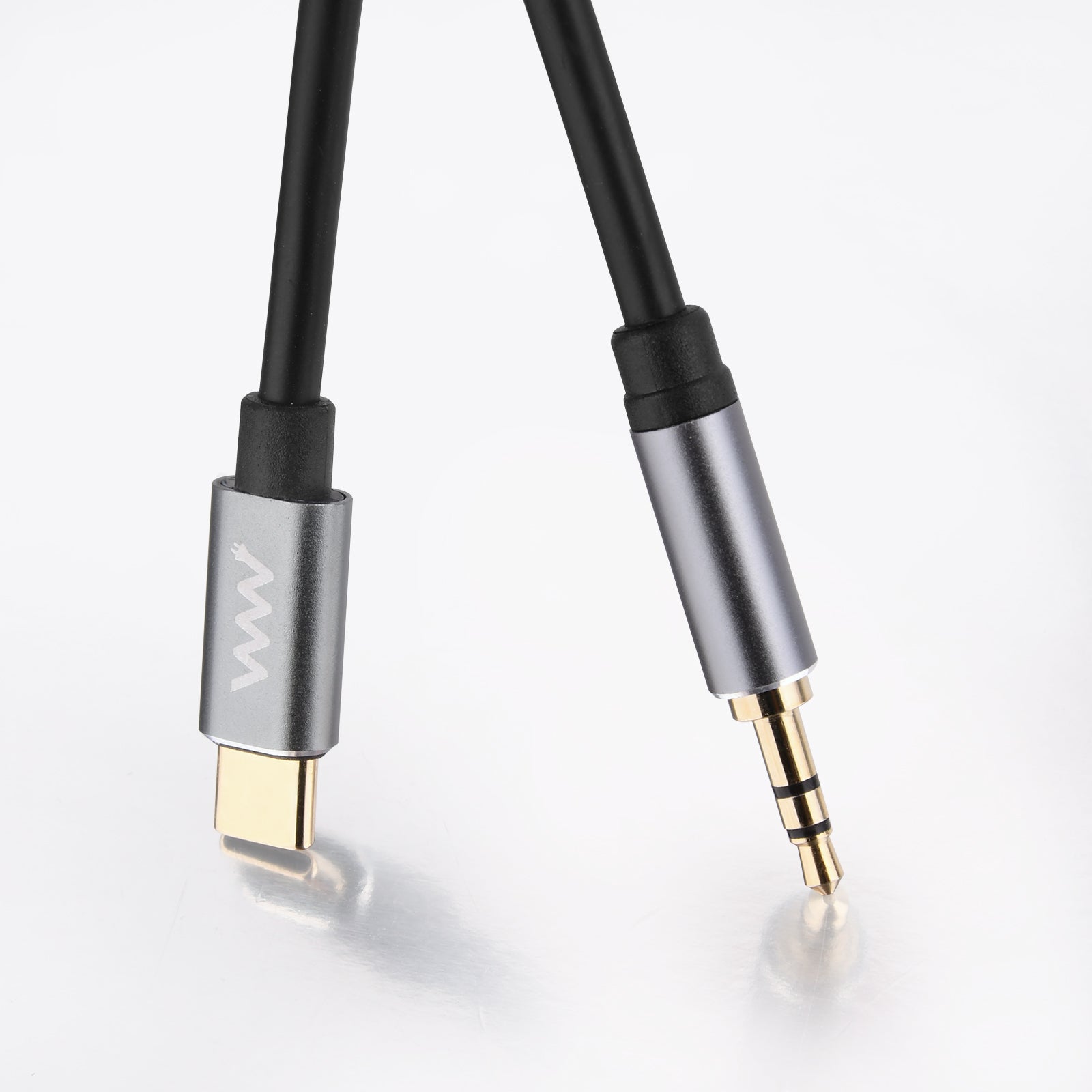 USB-C male to 3.5mm headphone jack cable for car stereo and speakers