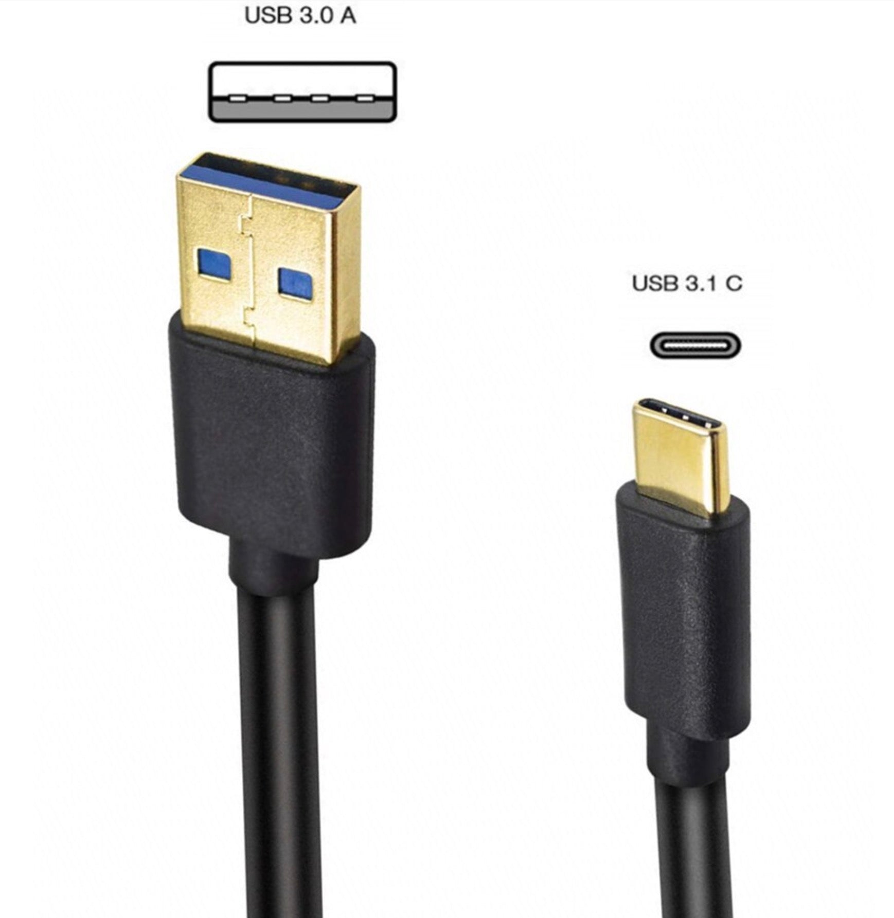 USB C to USB A 3.0 data and charging cable
