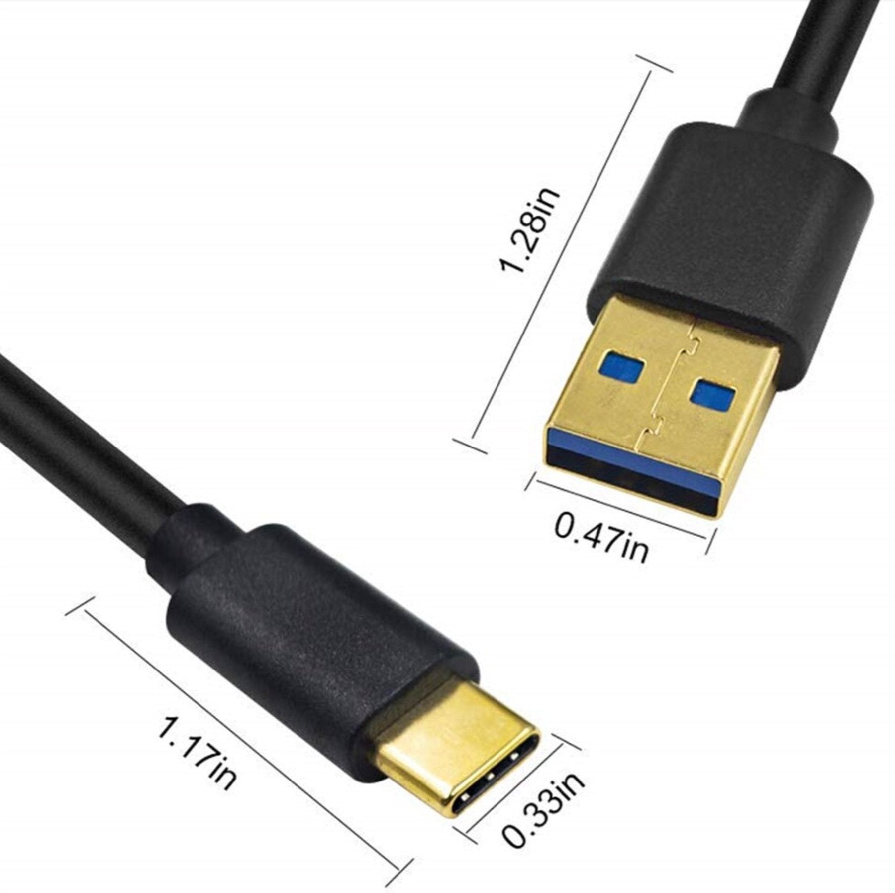 USB-C to USB-A 3.0 data and charging cables
