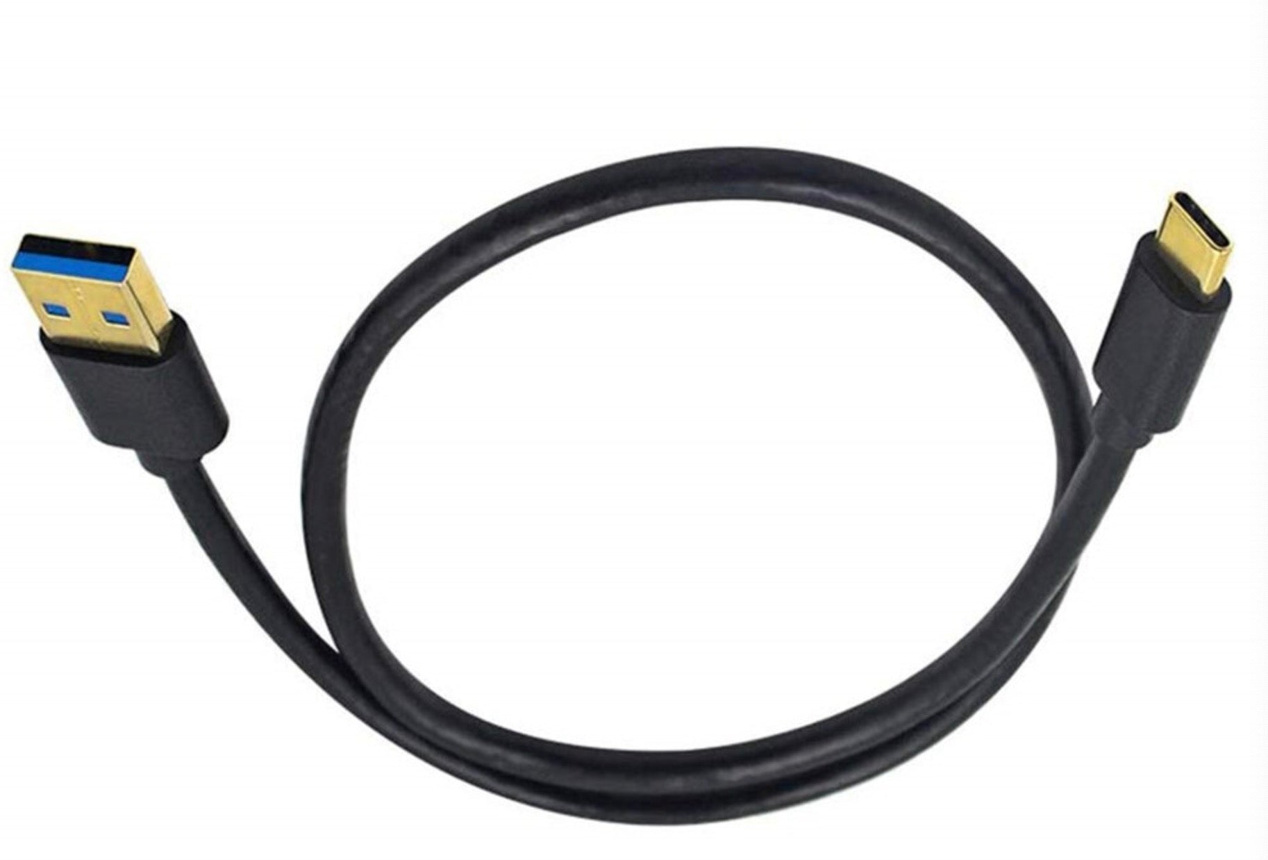 USB-C to USB-A cable close-up connector view
