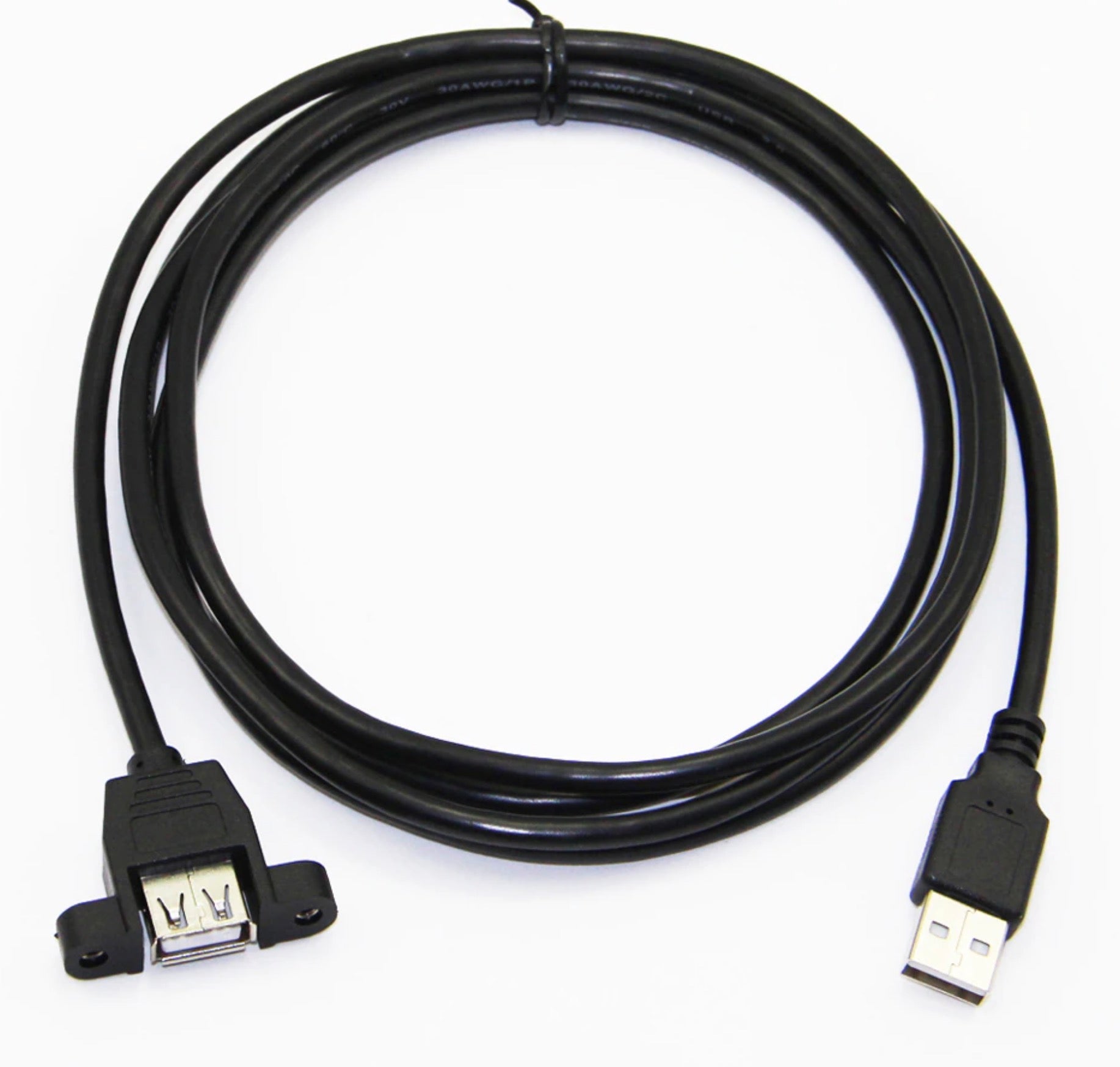 USB 2.0 Type A Male to Female Panel Mount Cable