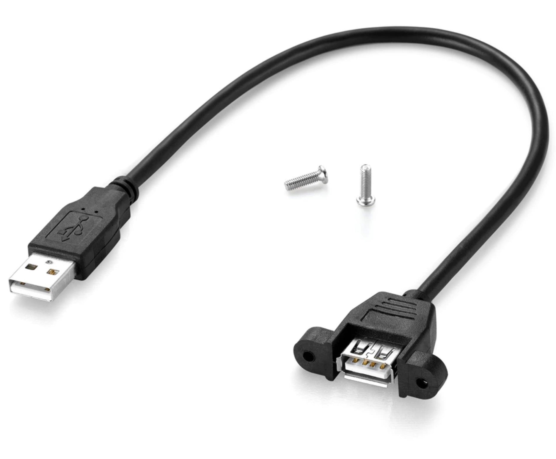 USB 2.0 Type A Male to Female Panel Mount Cable