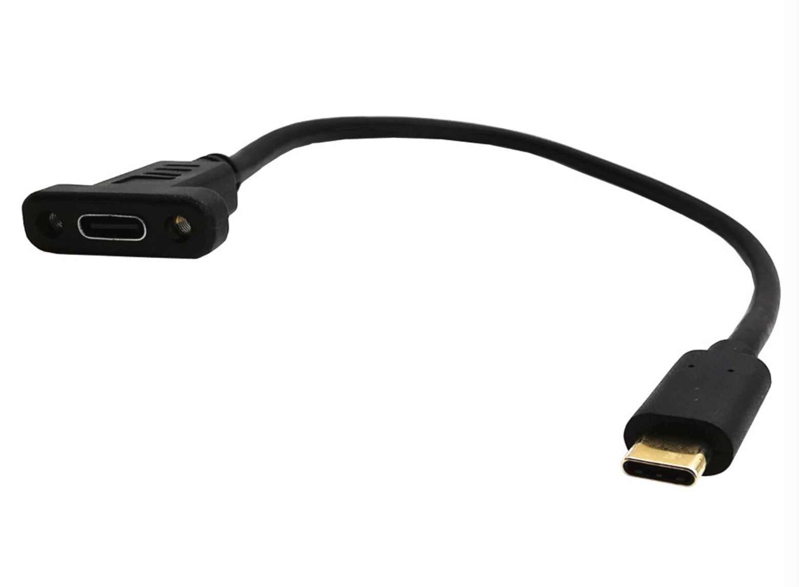 USB -C male to female panel mount extension cable