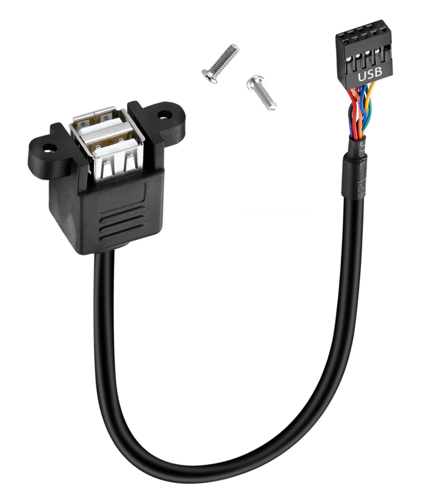 USB 2.0 9-pin motherboard header connector close-up