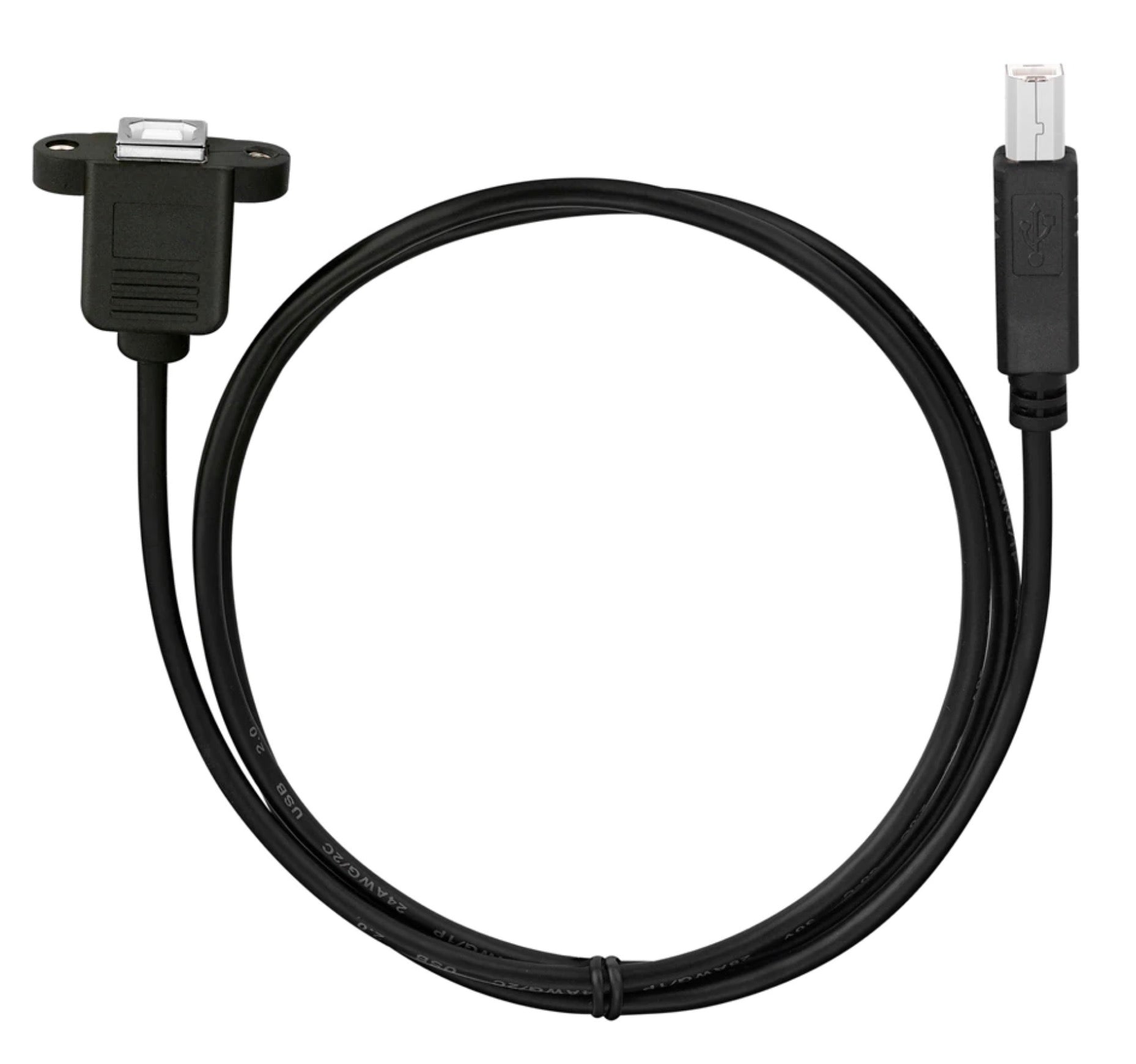 USB 2.0 Type B extension cable with right angle connector
