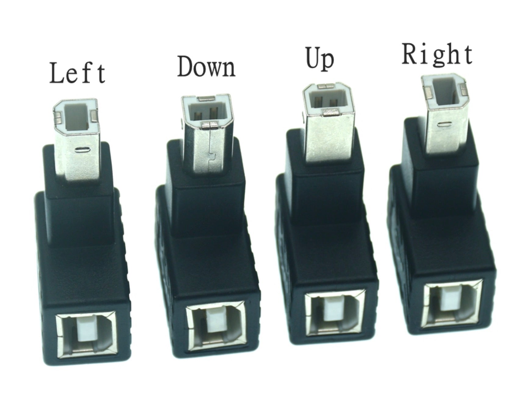 USB Type B right angle male to female connector