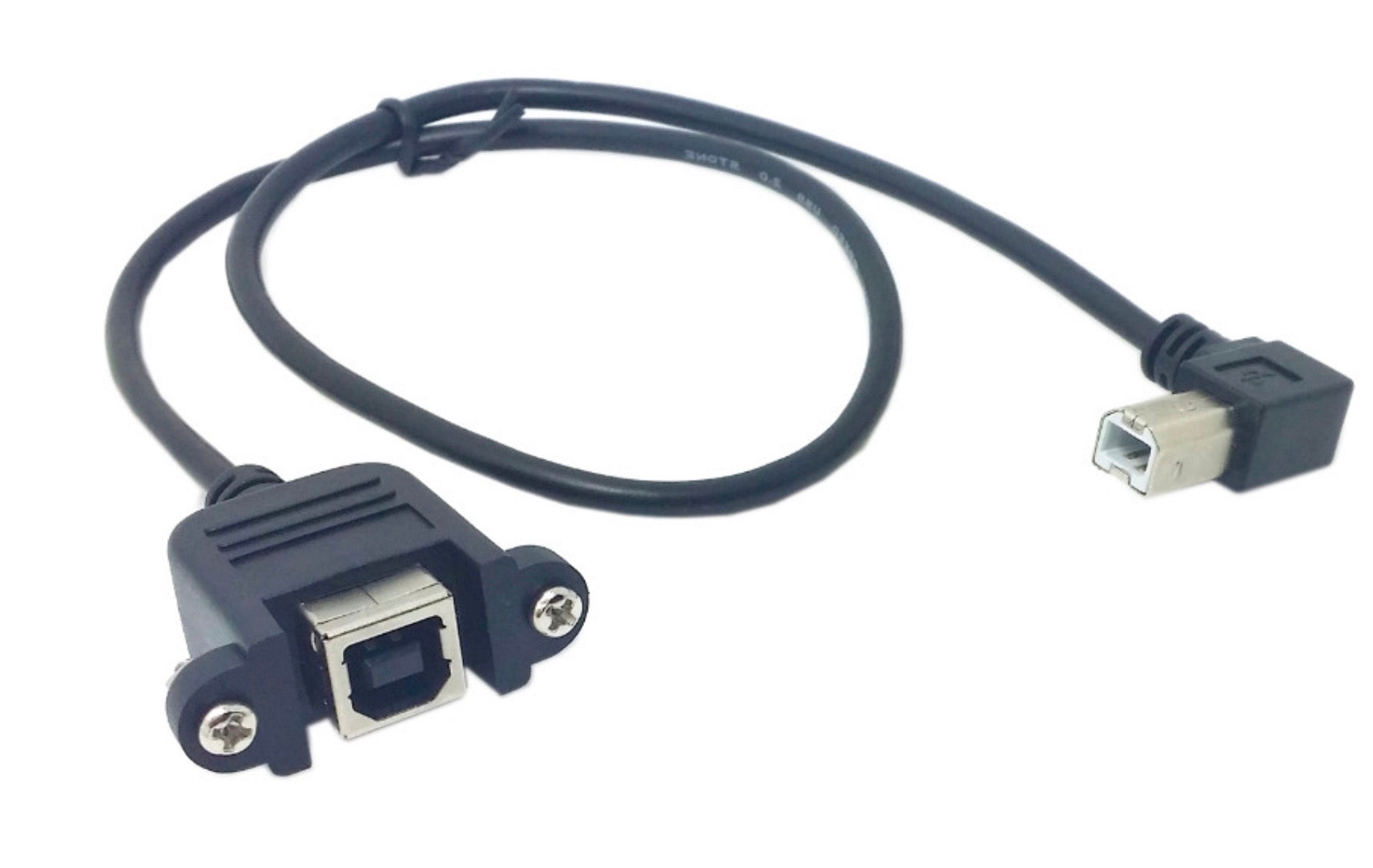 USB 2.0 Type B panel mount cable for printers scanners and industrial enclosure