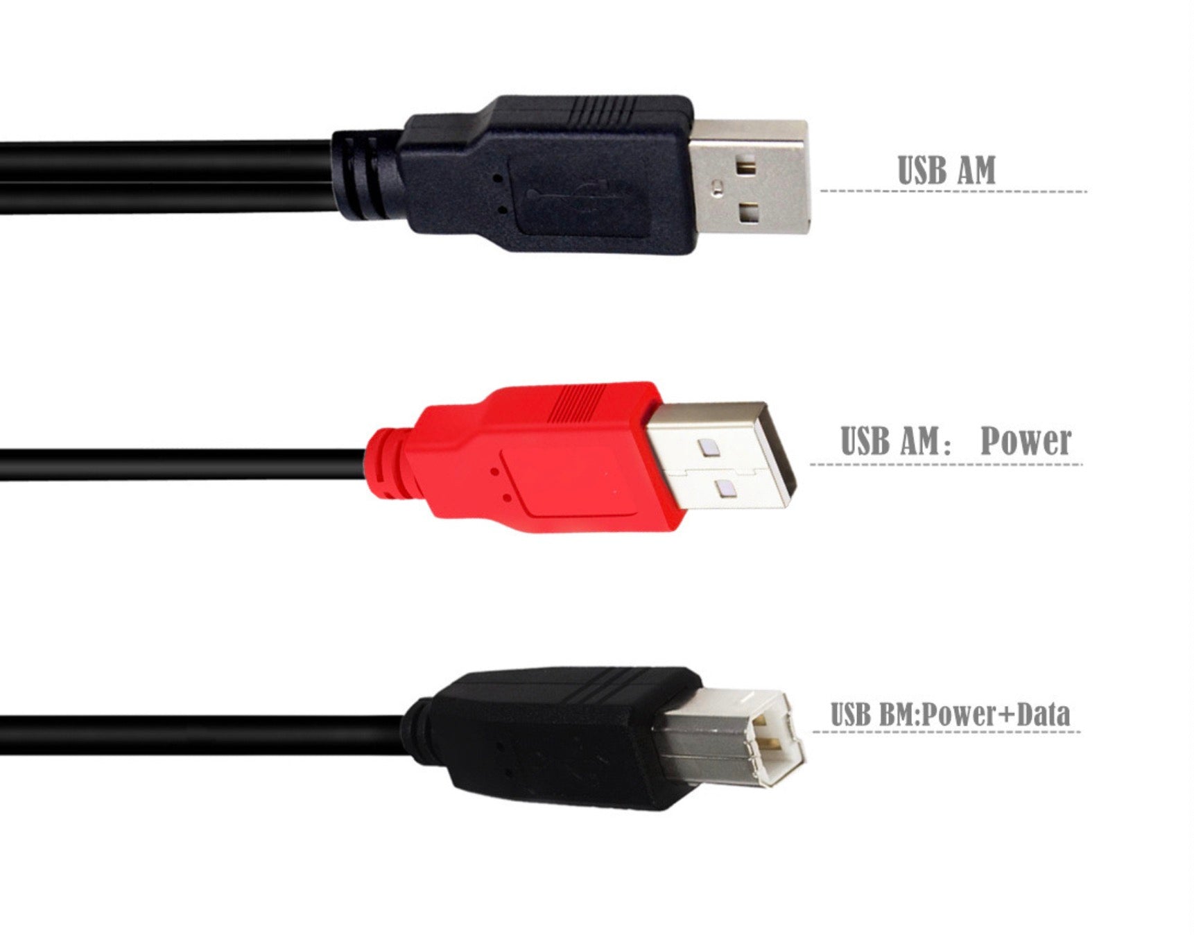 USB 2.0 Y cable for external 2.5 inch hard drive