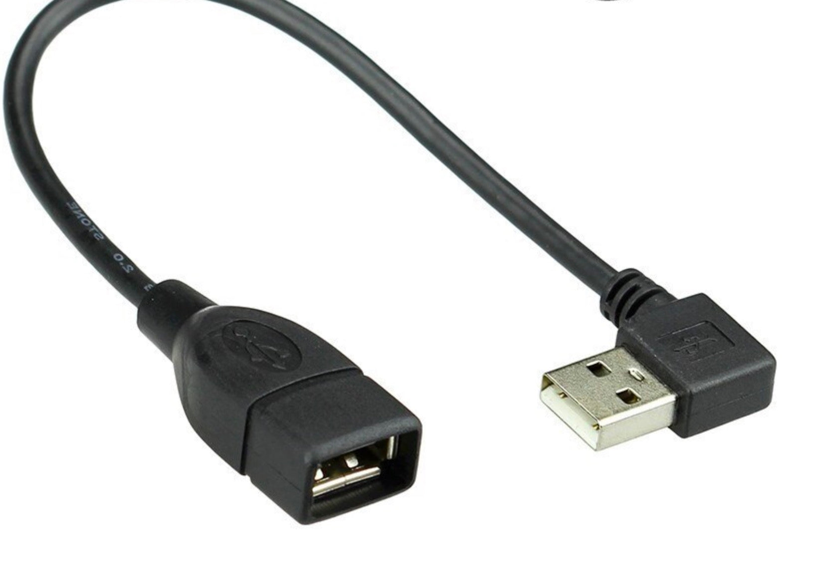 USB 2.0 right angle Type-A male to Type-A female short extension cable 2