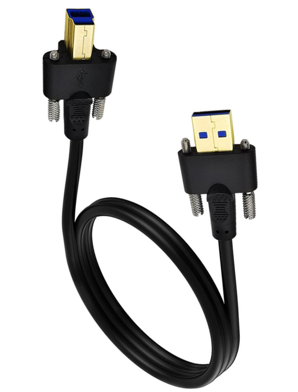 USB 3.0 A to B Cable with Screw Lock | Dual M3 Locking – 5Gbps