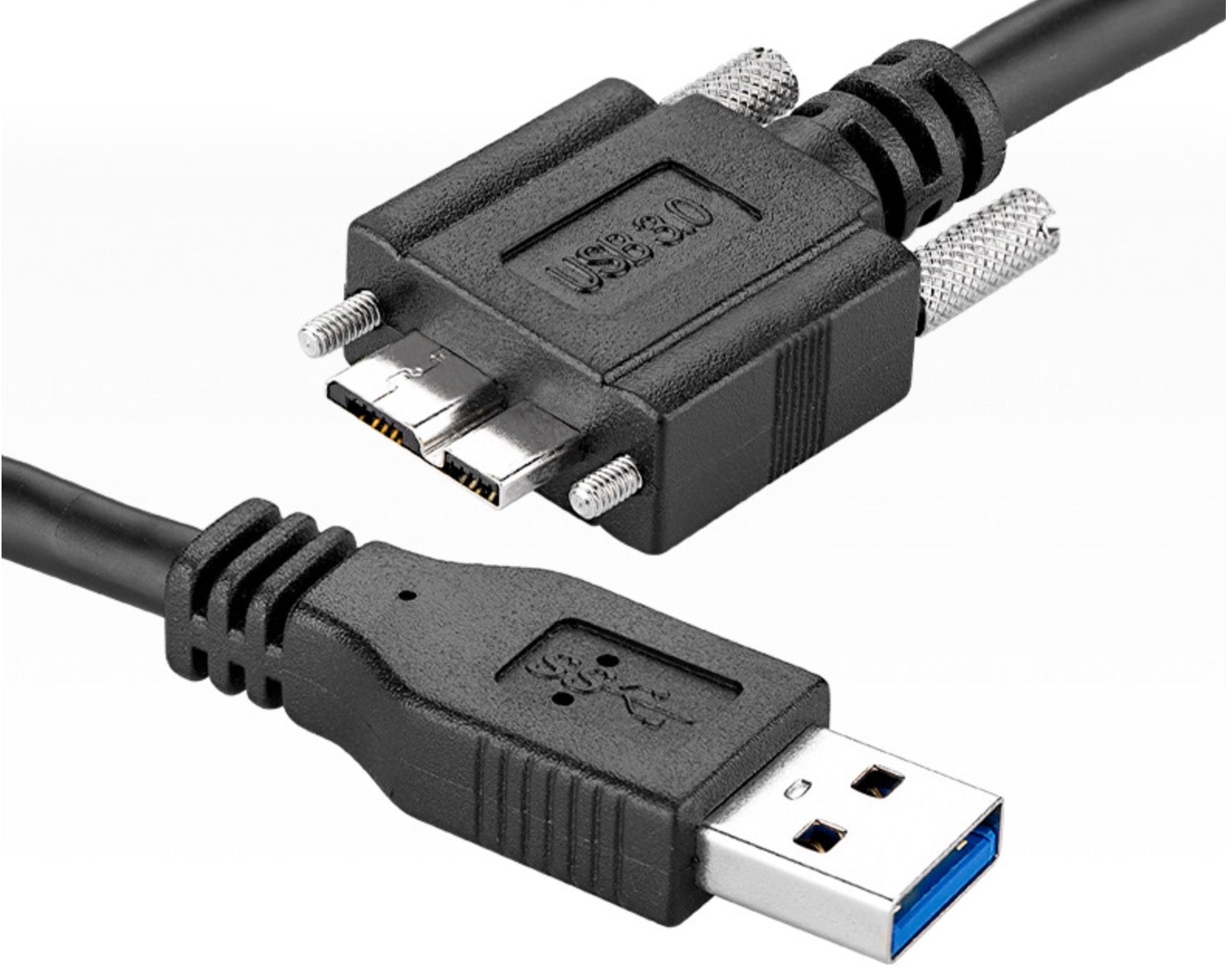 USB 3.0 Micro-B cable with locking screws 