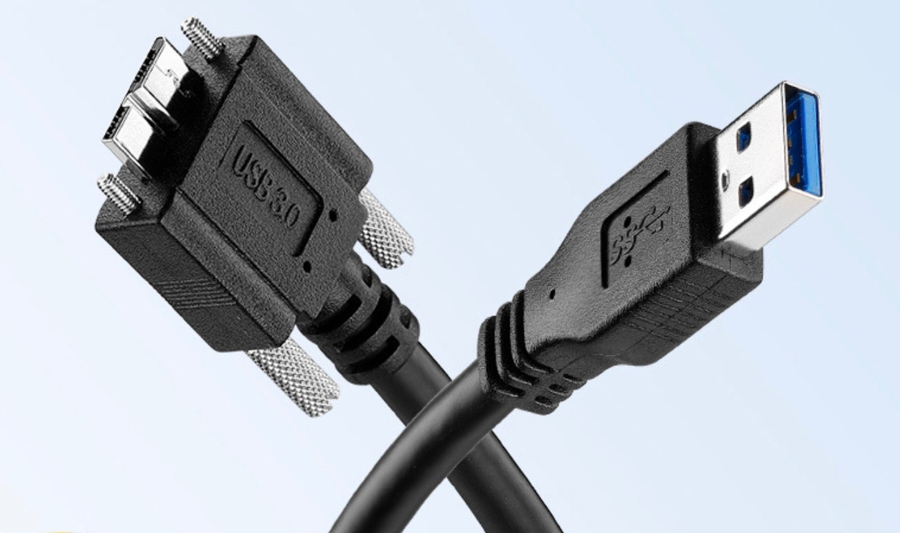 USB 3.0 Micro-B cable with locking screws 5Gbps