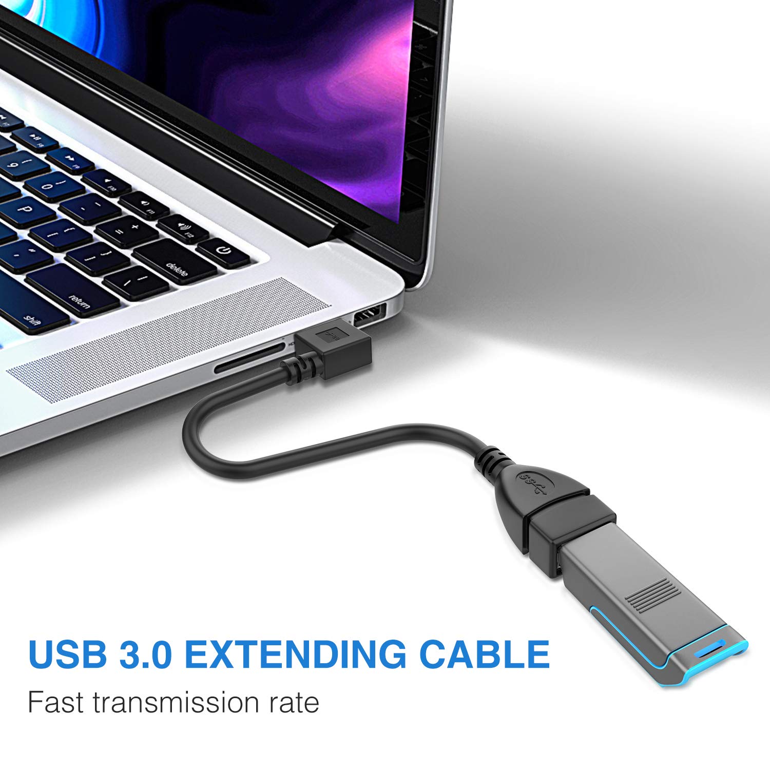 USB 3.0 Type-A male to female angled extension cable 1