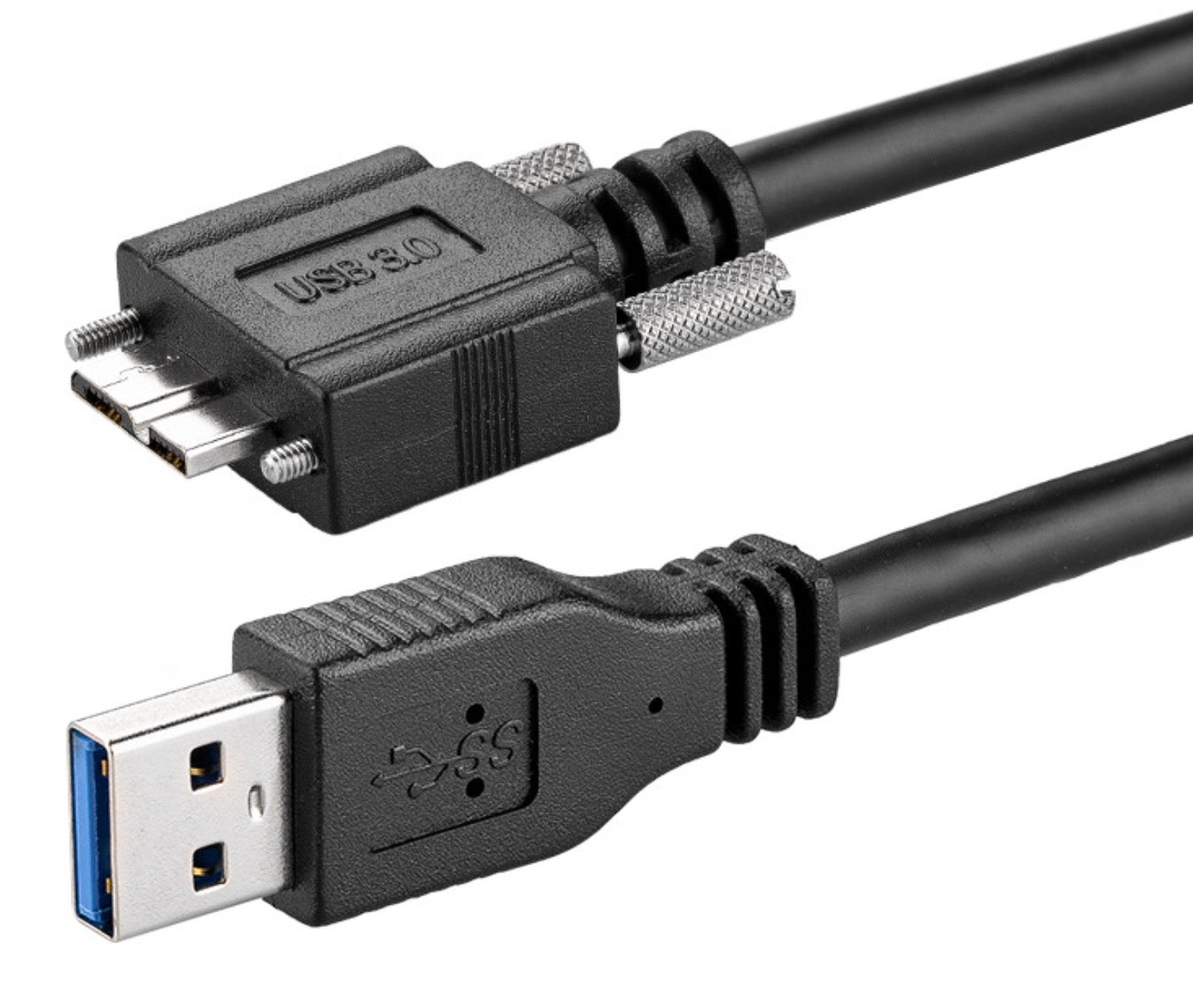 USB 3.0 Type-A to Micro-B locking screw cable