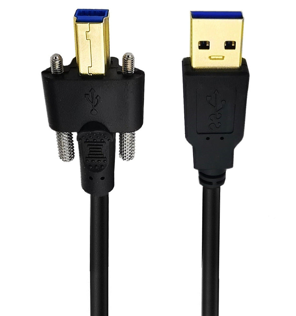 USB 3.0 printer cable with secure connector