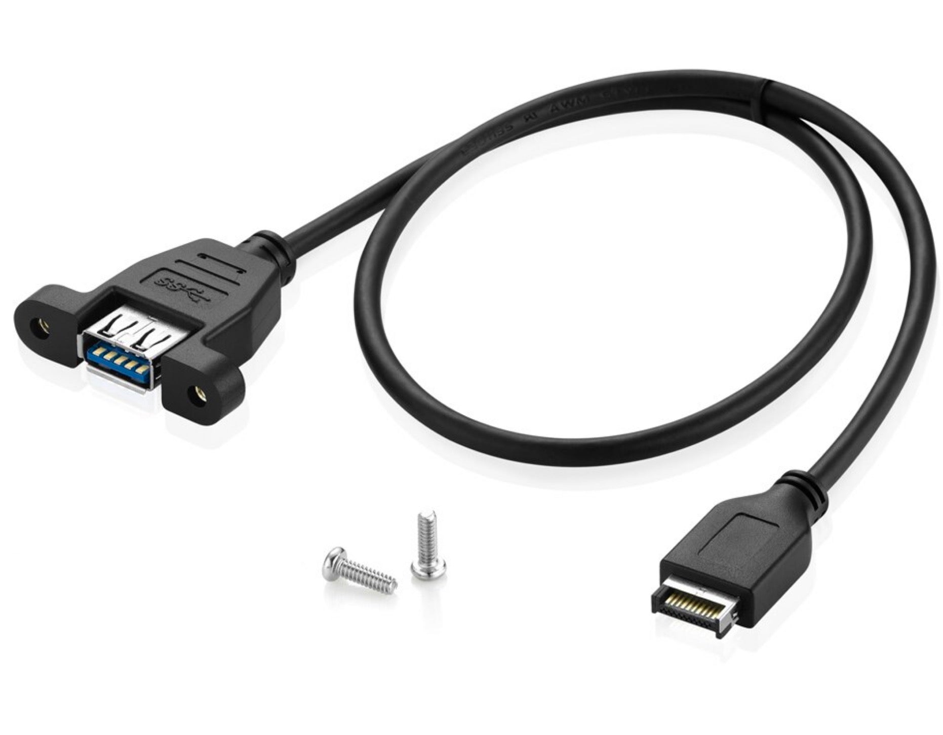 USB 3.1 Gen 2 Type-E to USB-A panel mount cable