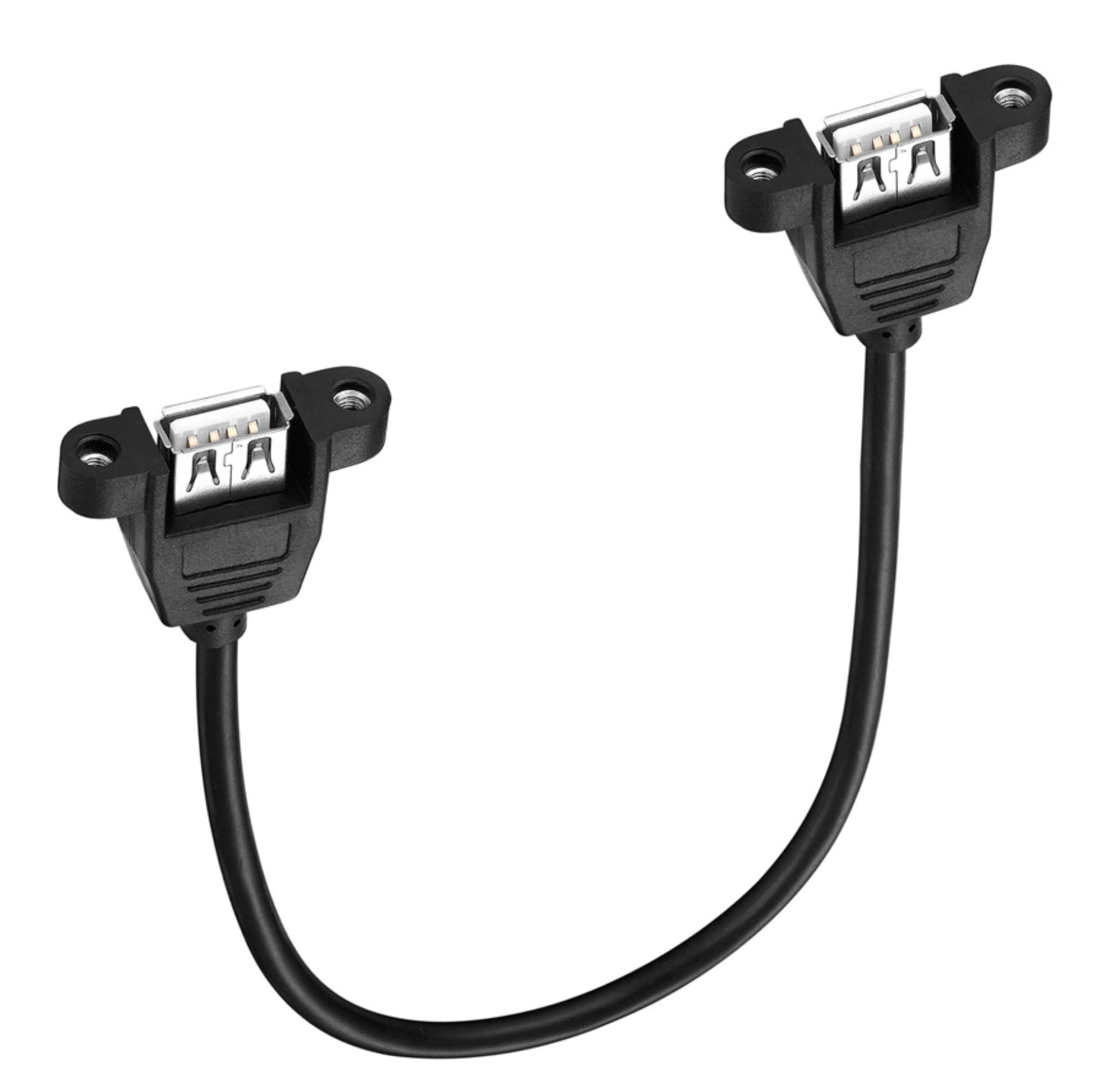 USB-A female to female panel mount extension cable 0.25m 